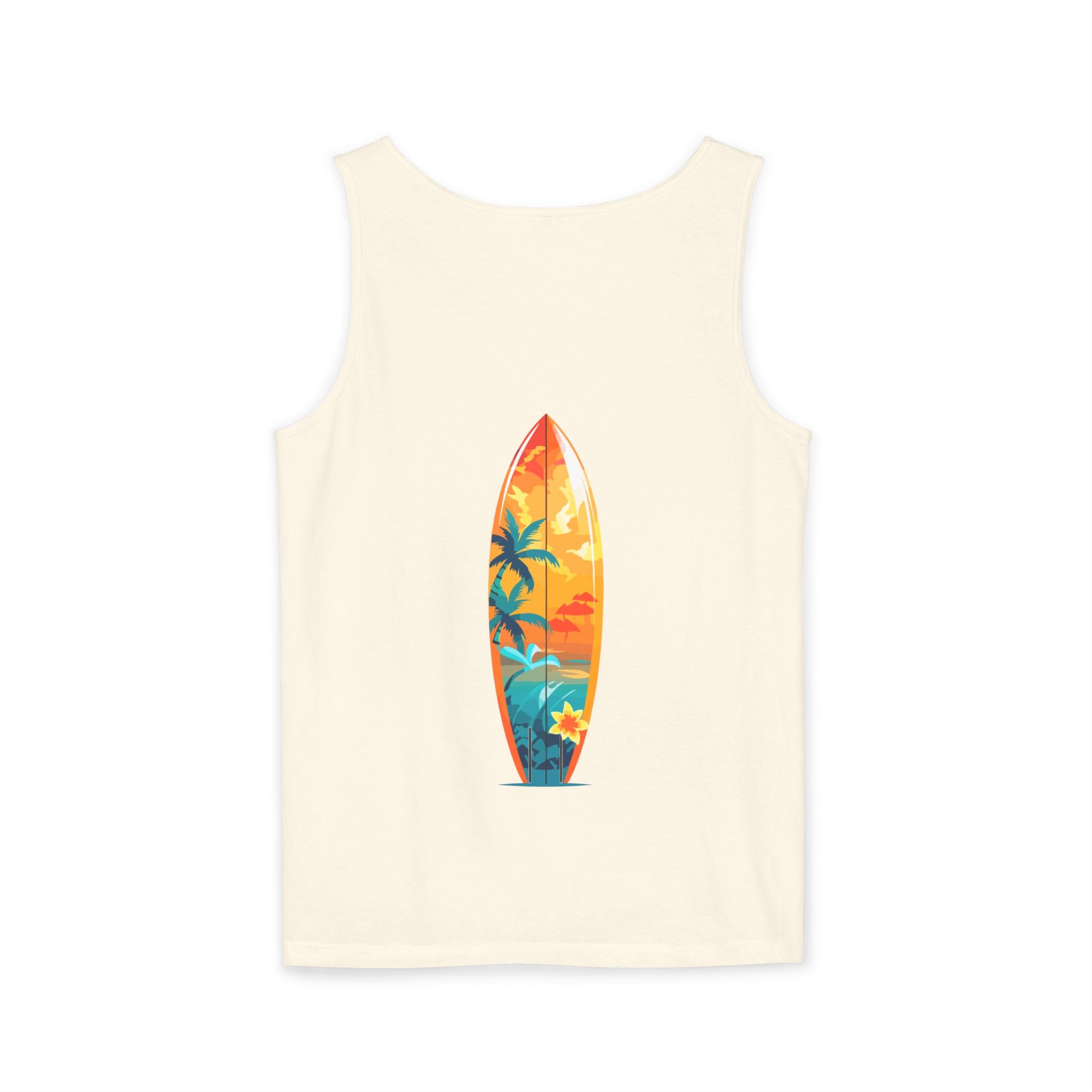 California Paradise Palm Tank Top Retro Beach Sunset Graphic