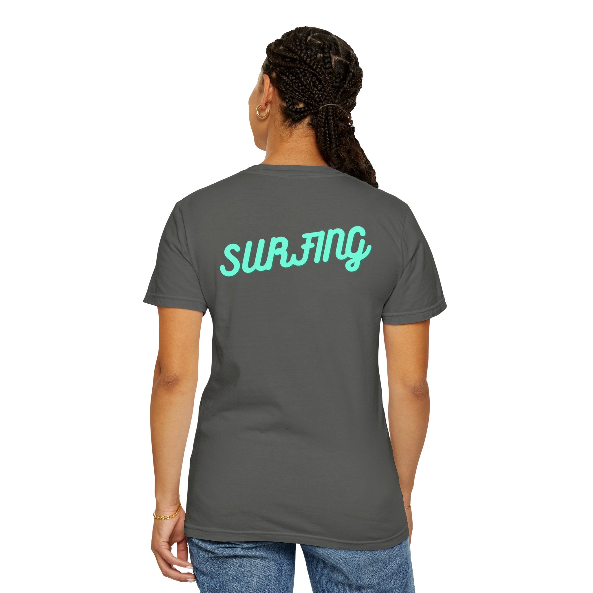 California Beach Surf T-Shirt  Retro Palm Trees & ‘SURFING’ Graphic