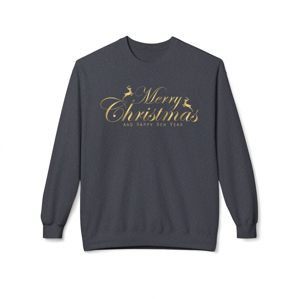 Merry Christmas gold script Sweatshirt Holiday Noel glitter lettering