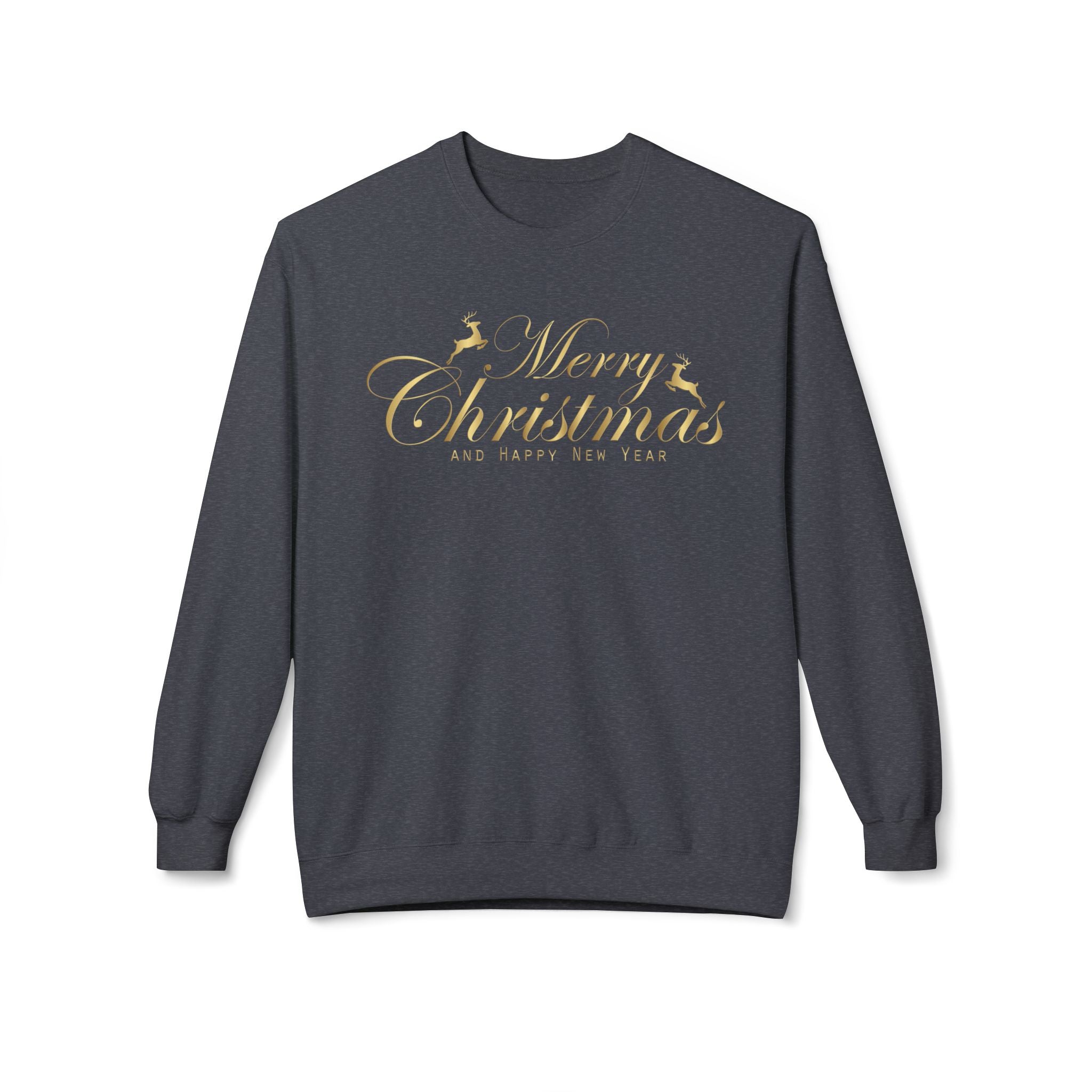 Merry Christmas gold script Sweatshirt Holiday Noel glitter lettering