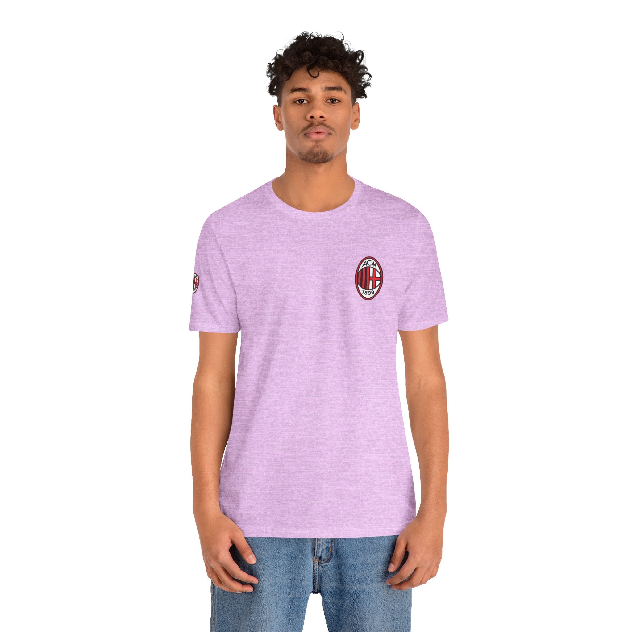 AC Milan Crest T-Shirt Minimal Soccer Tee with 'AC Milan' Back Print