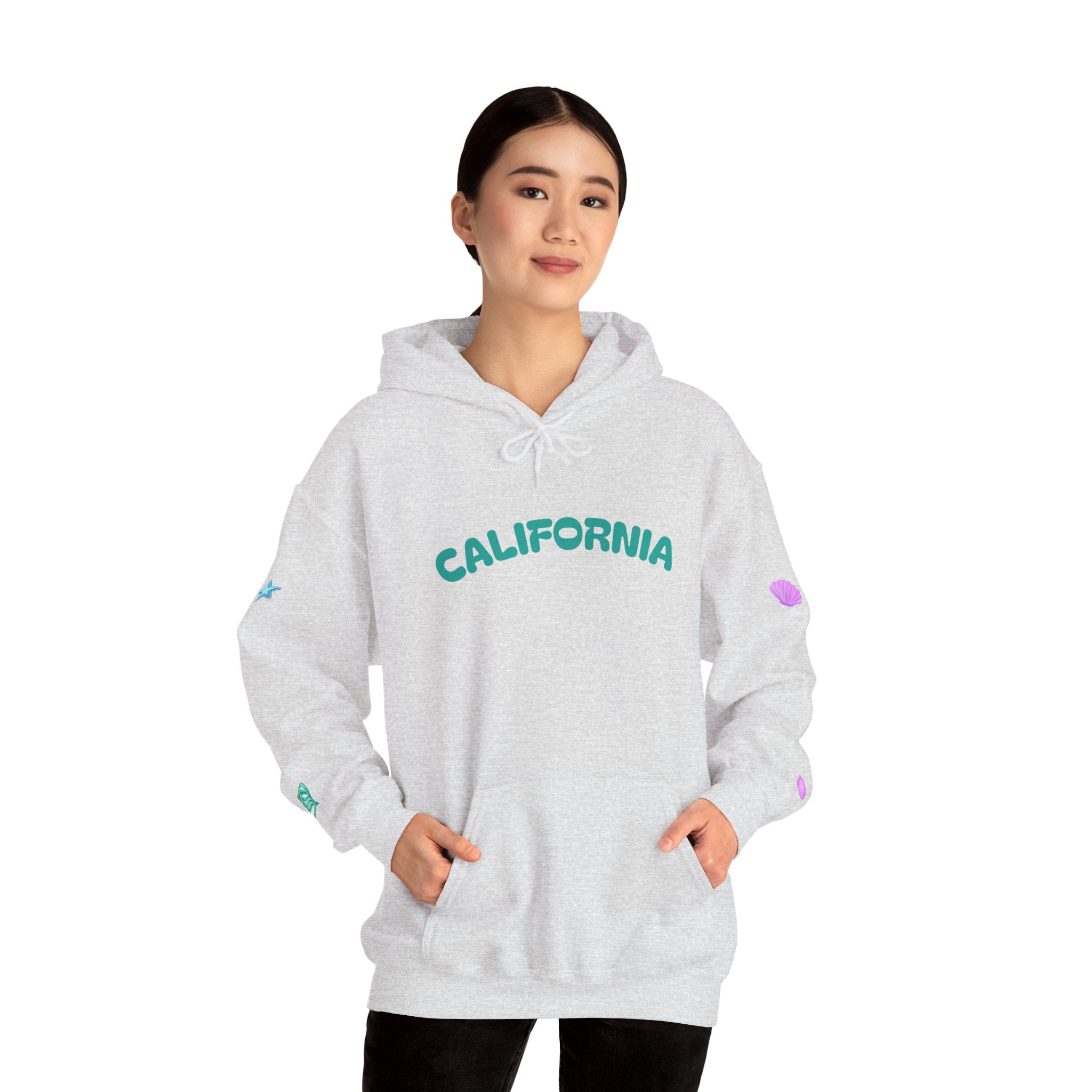 California Palm Tree Hoodie | Beach Island Graphic, Sleeve Icons