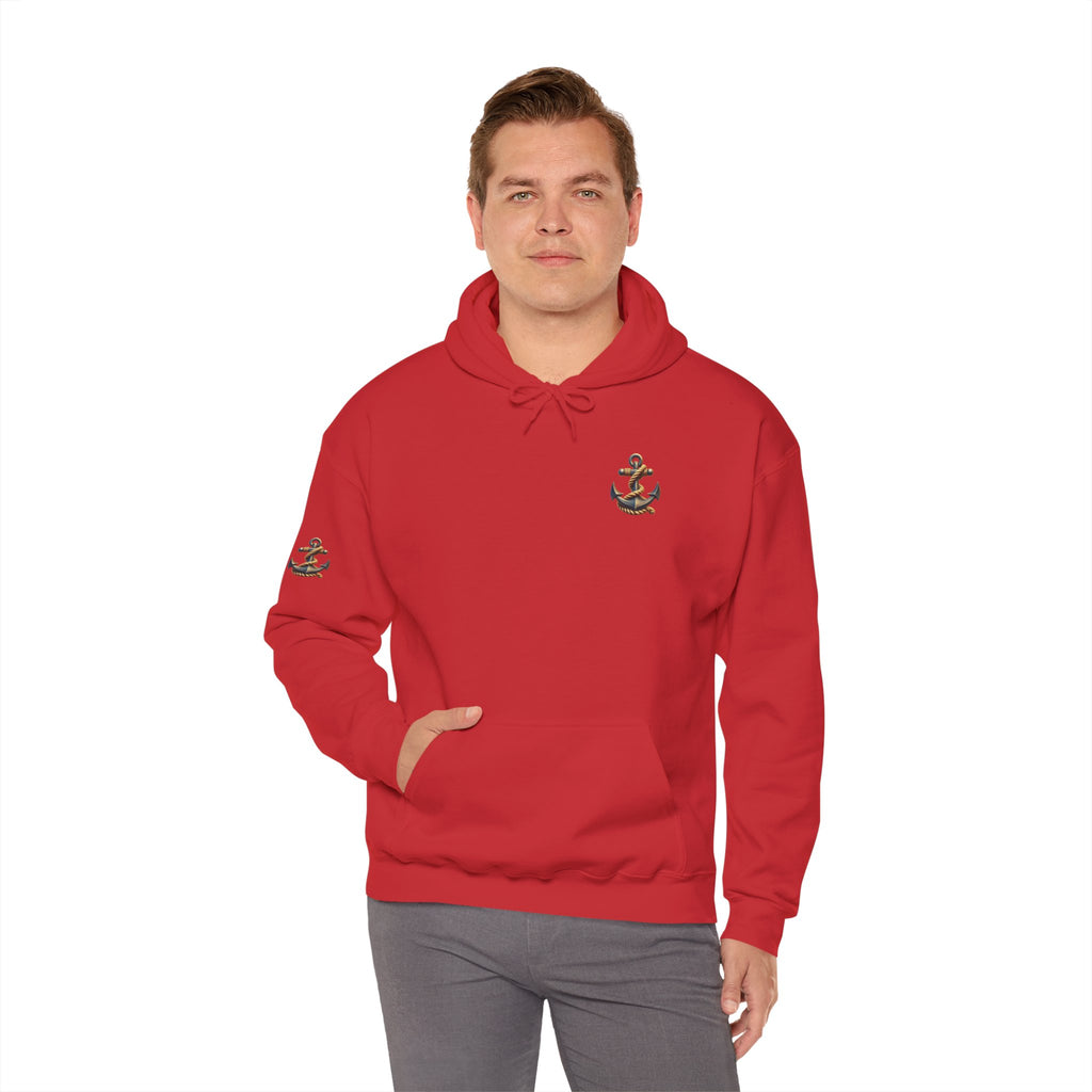 Pirate Skull Anchor Hoodie  Nautical Skull & Crossbones Pullover