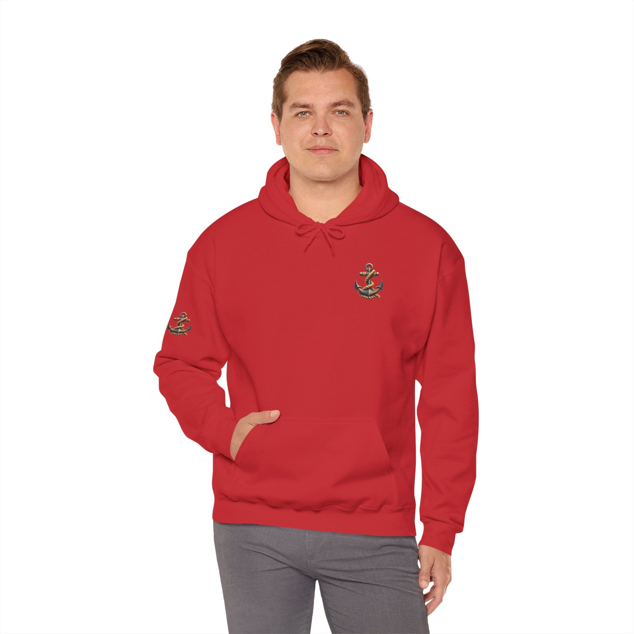 Pirate Skull Anchor Hoodie  Nautical Skull & Crossbones Pullover