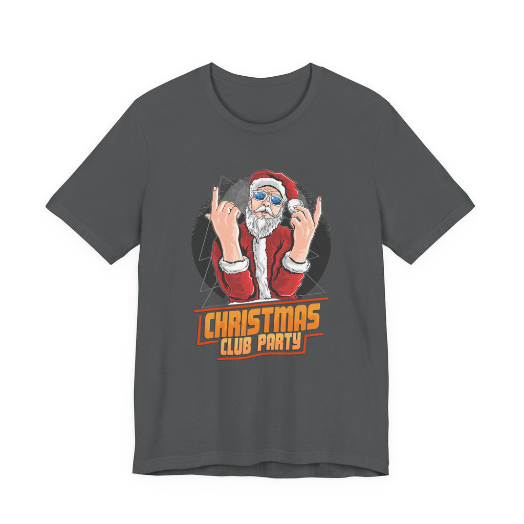 Santa Rocker Christmas Club Party Tee  Retro Holiday Graphic