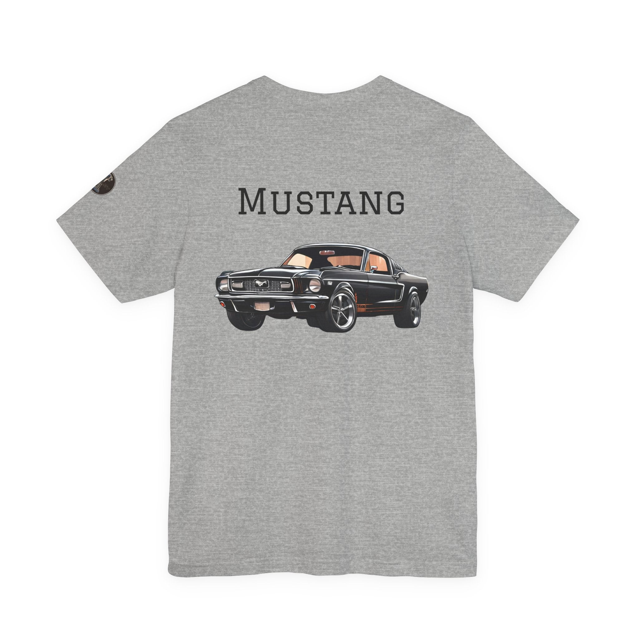 Black Mustang Horse and Classic Mustang Car Tee | Vintage Muscle Car Shirt