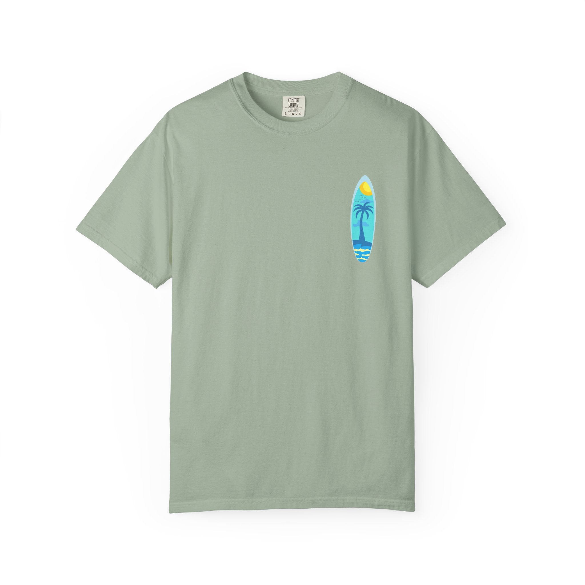 Surfing Graphic T-Shirt Tropical Surfboard Design