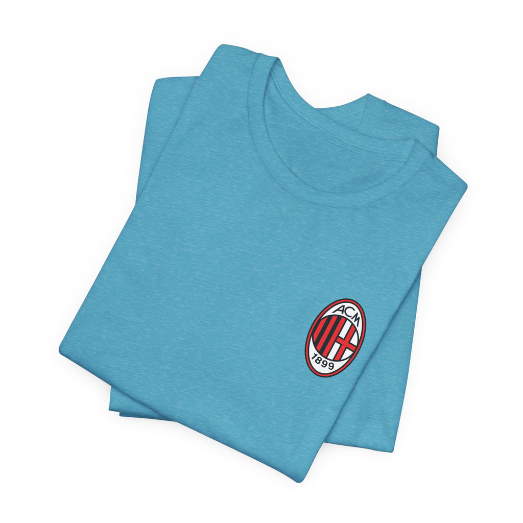 AC Milan Crest T-Shirt Minimal Soccer Tee with 'AC Milan' Back Print