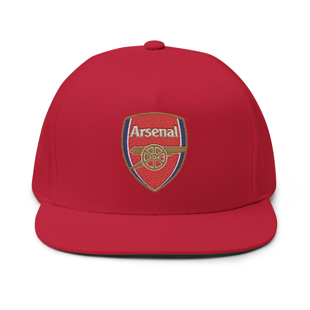 Arsenal Embroidered Flat Bill Cap  White Snapback Hat