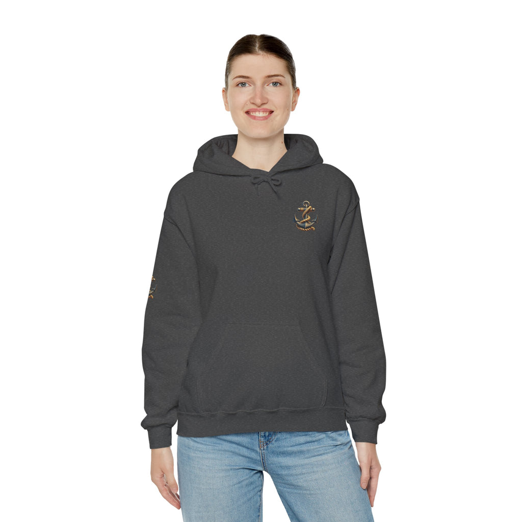 Pirate Skull Anchor Hoodie  Nautical Skull & Crossbones Pullover