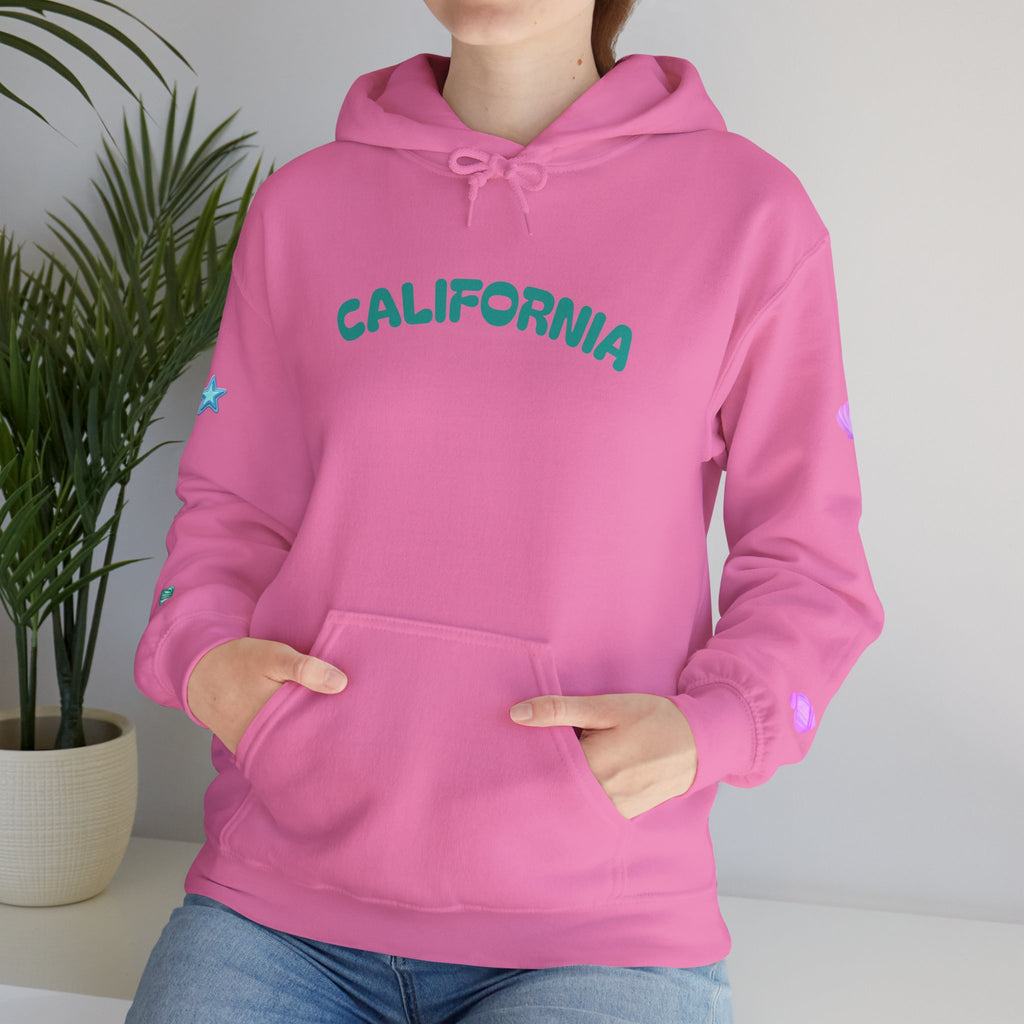 California Palm Tree Hoodie | Beach Island Graphic, Sleeve Icons