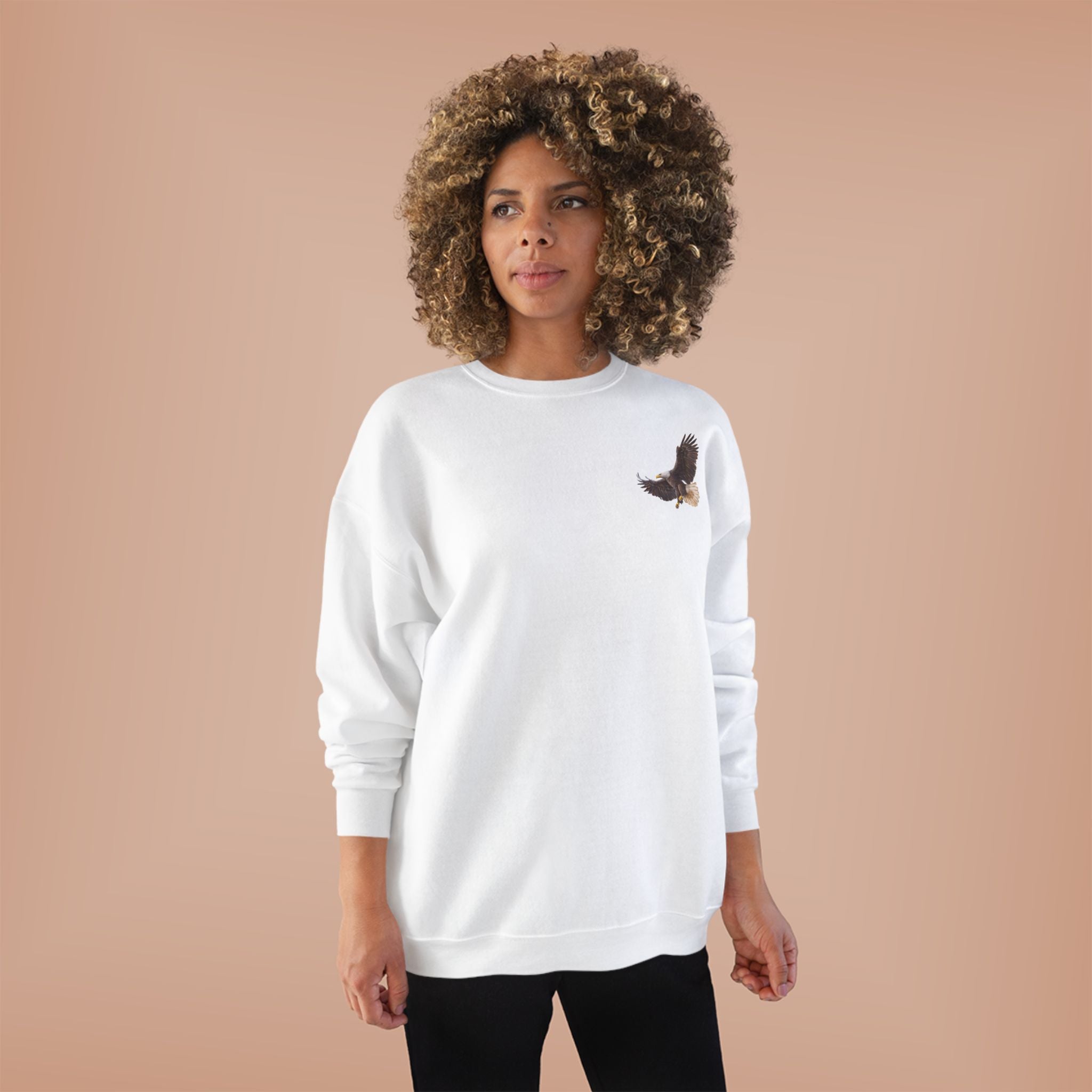 Eagle Logo Crewneck Sweatshirt  Patriotic EcoSmart Pullover