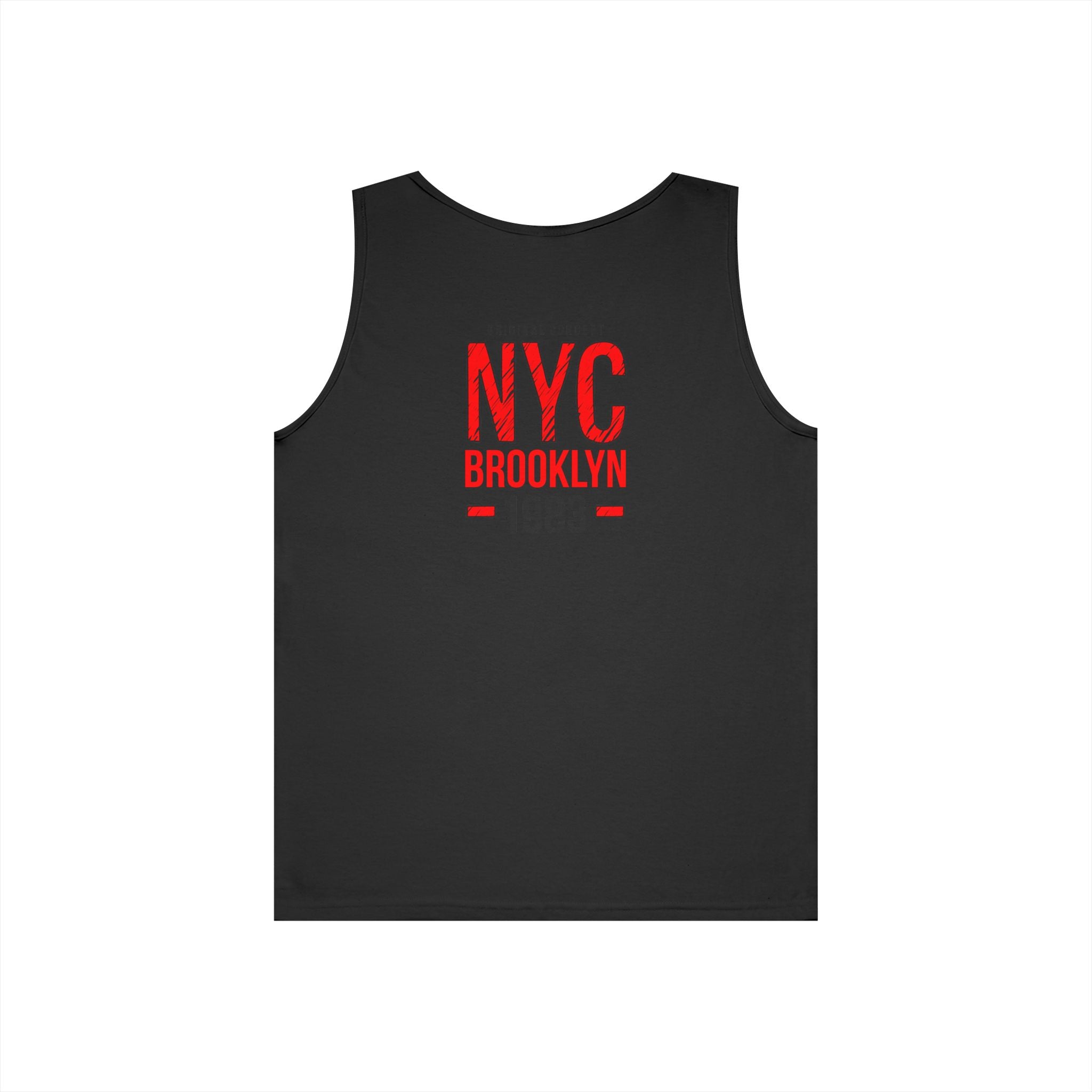 NYC Brooklyn Tank Top  Minimal Yankees Logo Front, Red NYC Back Streetwear