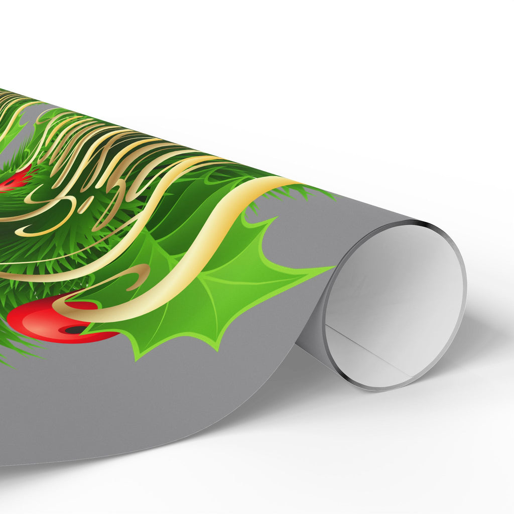 Holly & Berries Wrapping Paper  Holiday Gift Wrap Roll
