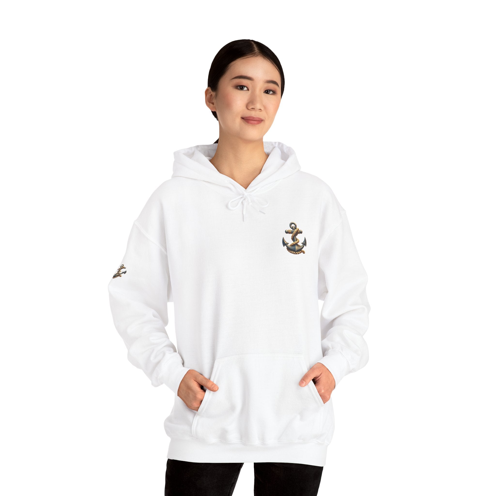 Pirate Skull Anchor Hoodie  Nautical Skull & Crossbones Pullover