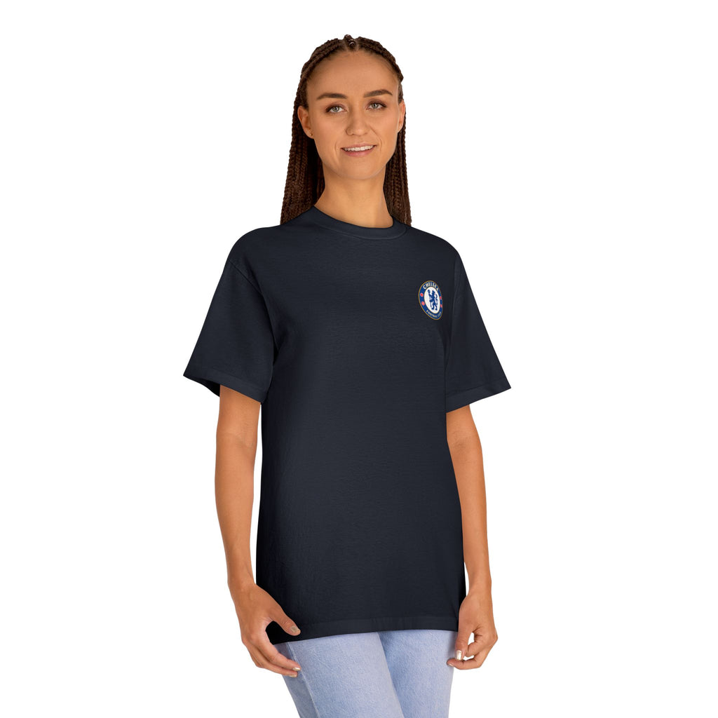 Chelsea Football Club Tee Minimal Crest Front & CHELSEA Back