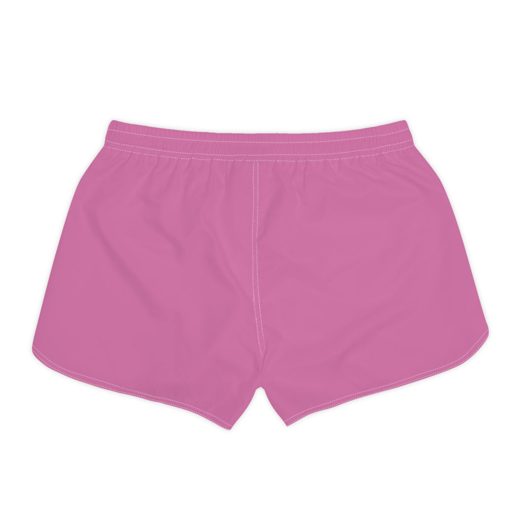 Pink Casual Women's Shorts with Navy Logo Comfortable Lounge & Athletic Beachwear