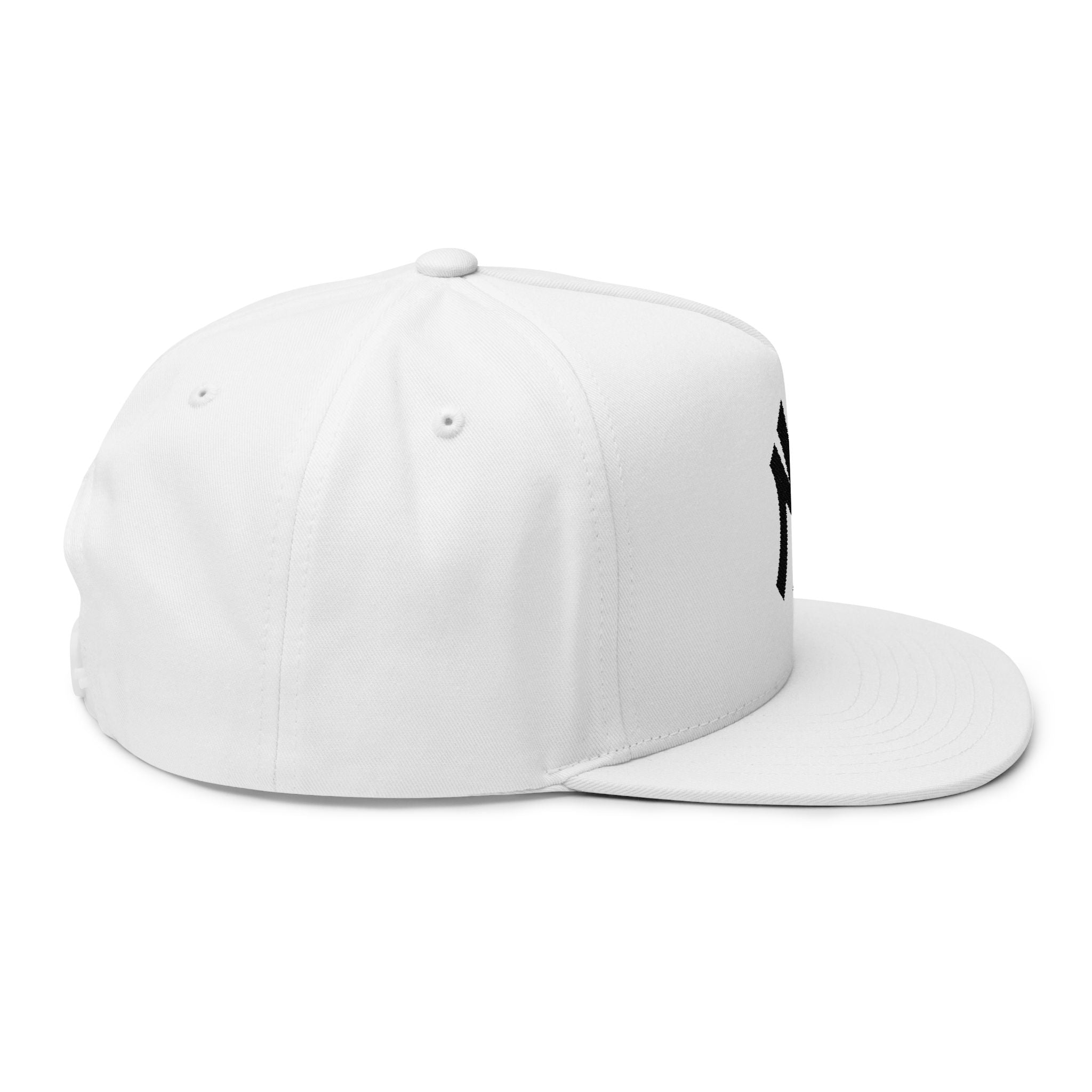 Embroidered Flat Bill Cap  Classic NY Logo Snapback
