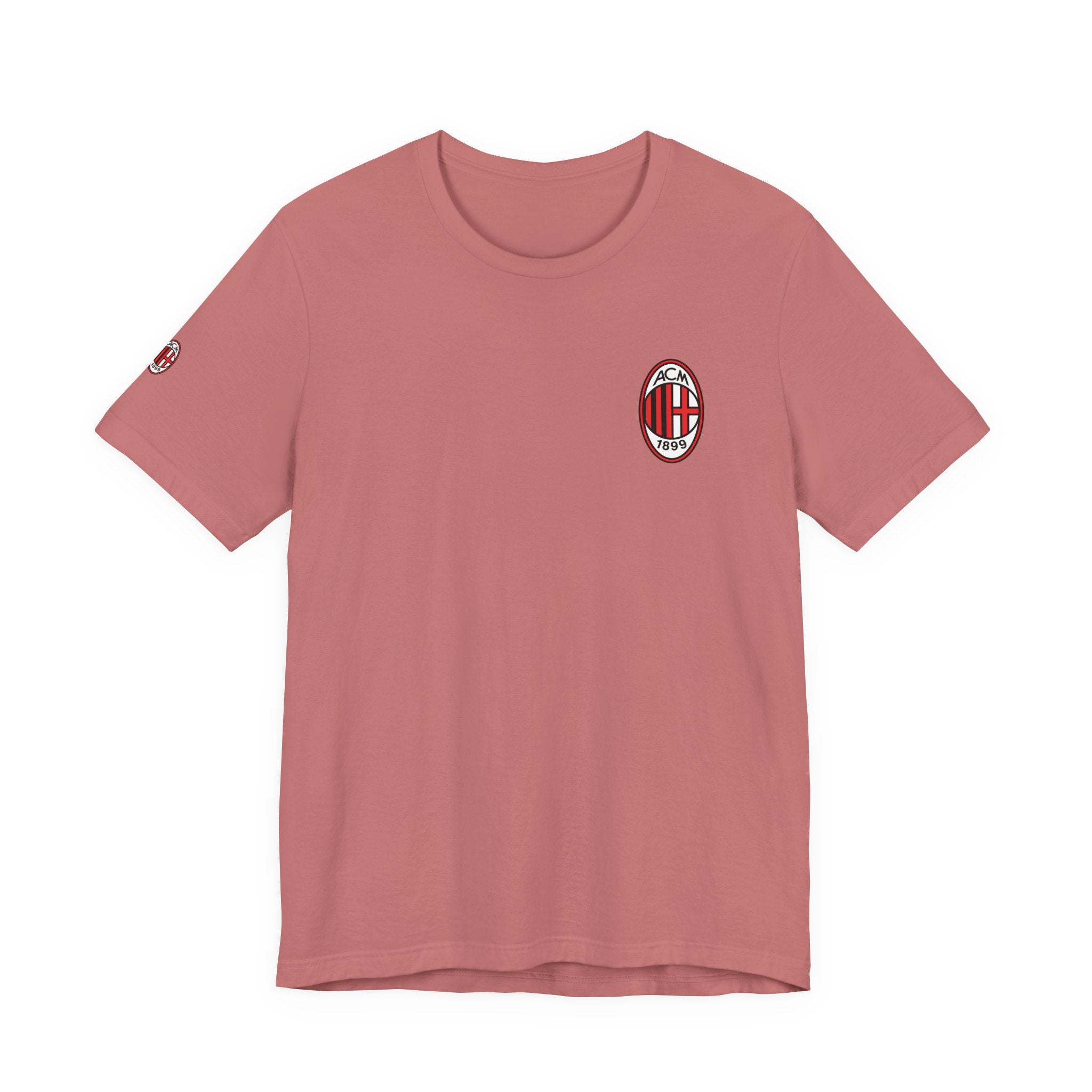 AC Milan Crest T-Shirt Minimal Soccer Tee with 'AC Milan' Back Print