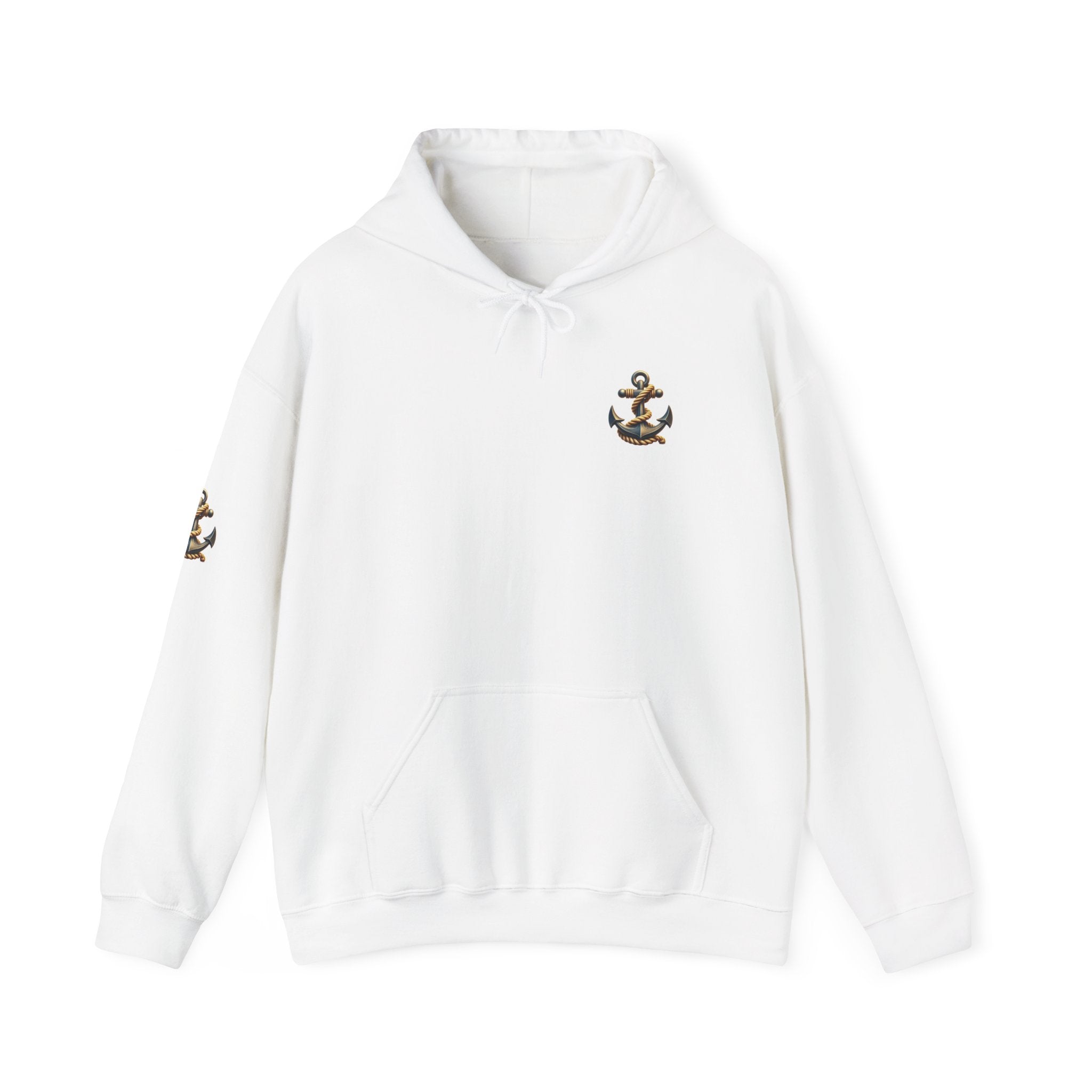Pirate Skull Anchor Hoodie  Nautical Skull & Crossbones Pullover