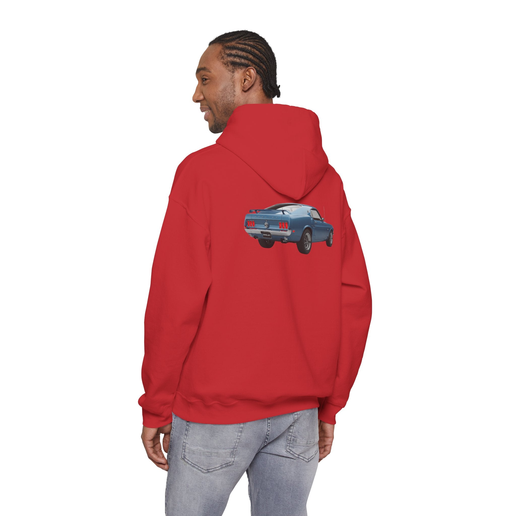 Classic Mustang Hoodie  Vintage Blue Pony Car Pullover
