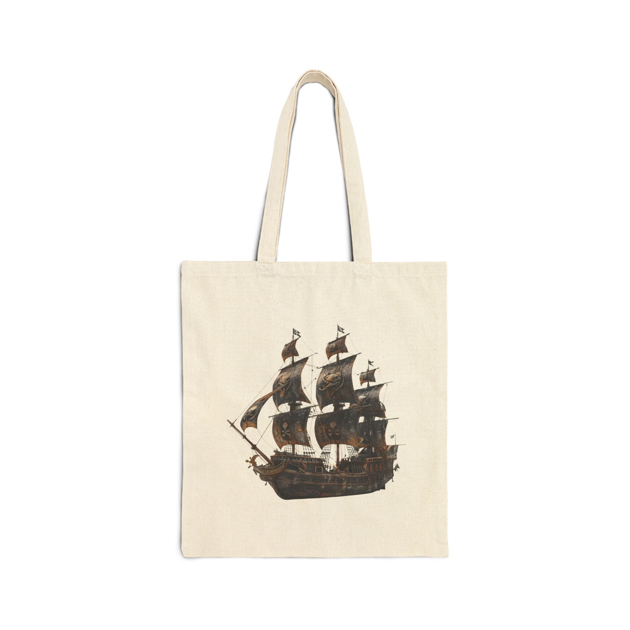 Nautical Canvas Tote — Vintage Ship & Anchor Cotton Tote Bag