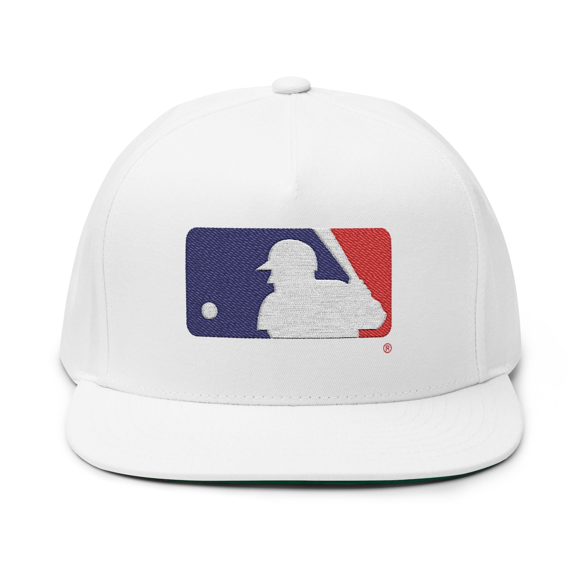 Flat Bill Cap — Embroidered Baseball Logo Snapback