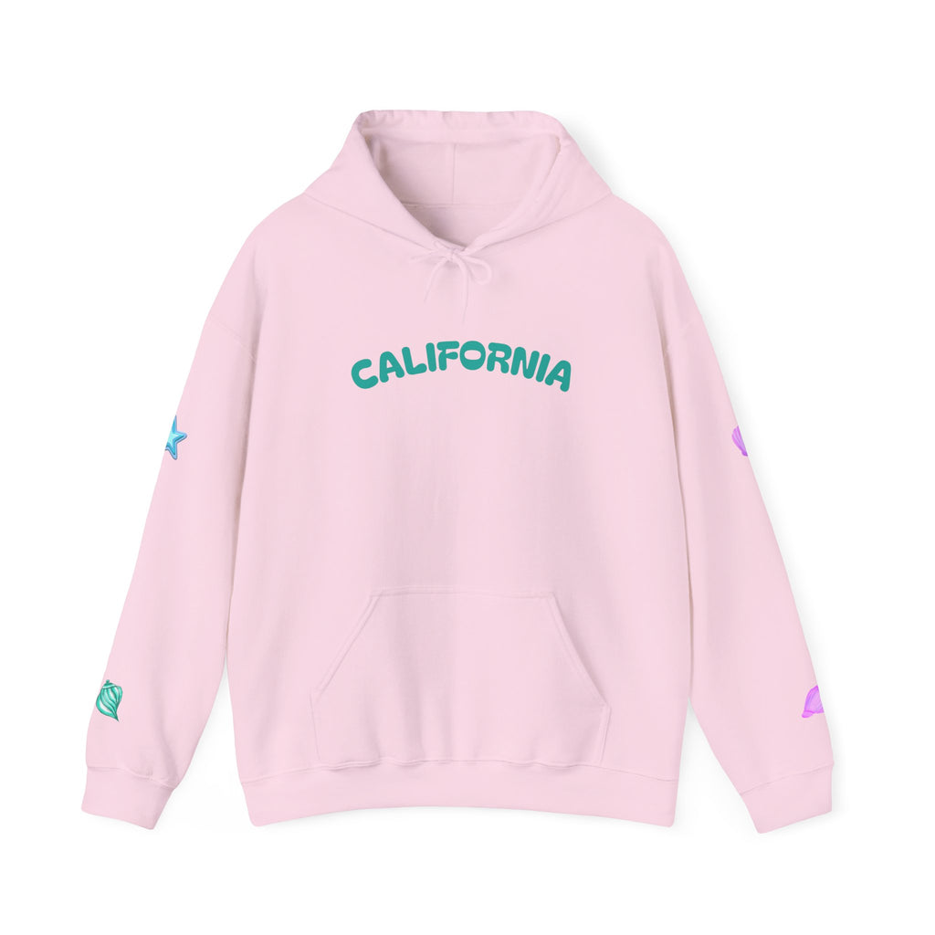 California Palm Tree Hoodie | Beach Island Graphic, Sleeve Icons