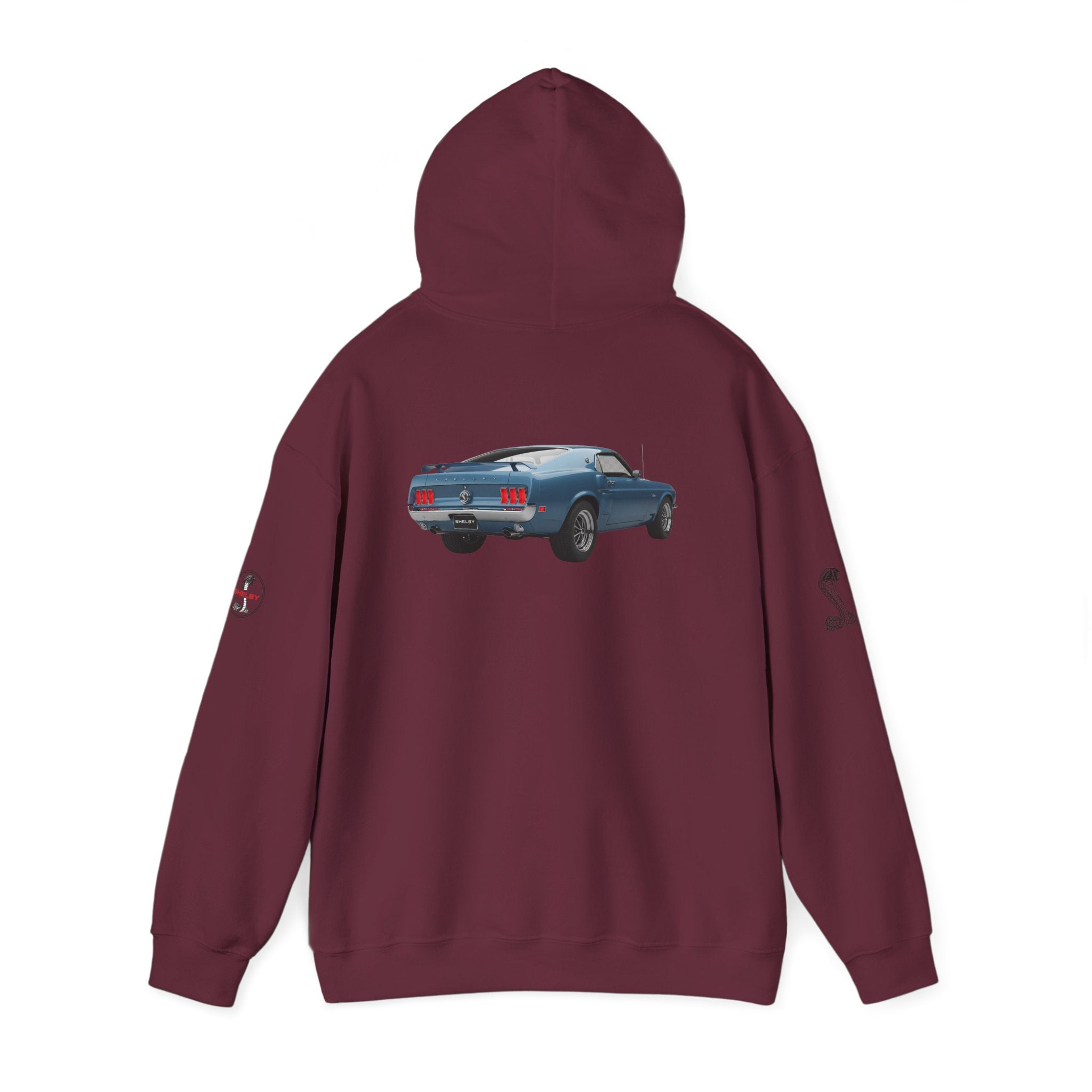 Classic Mustang Hoodie  Vintage Blue Pony Car Pullover