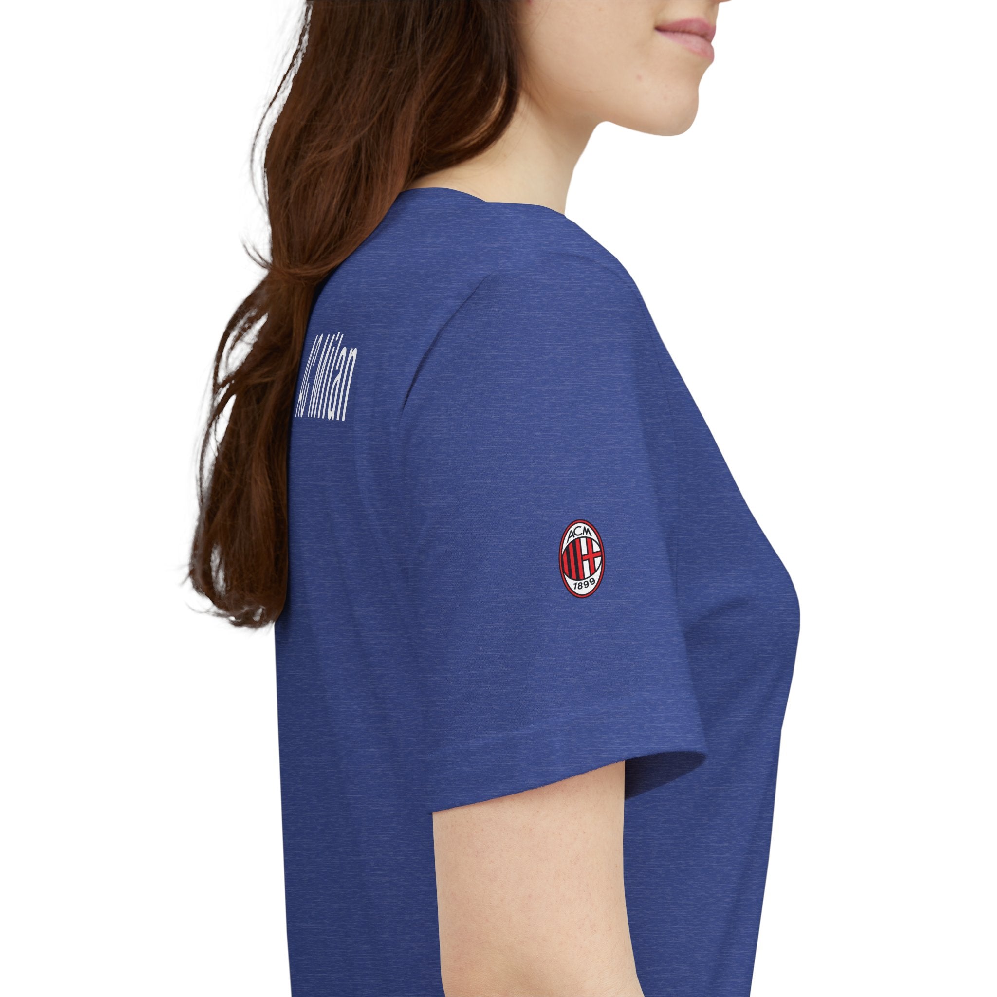 AC Milan Crest T-Shirt Minimal Soccer Tee with 'AC Milan' Back Print