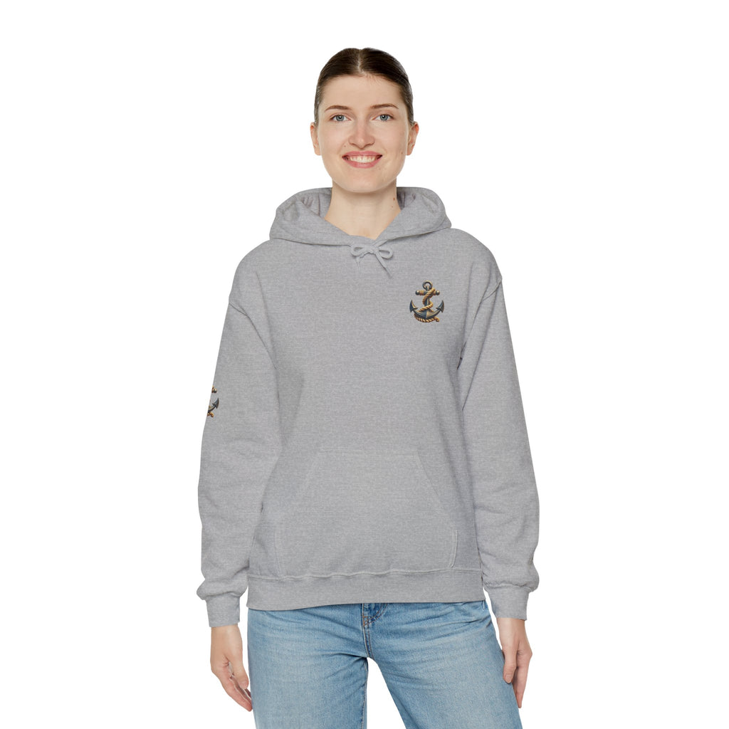 Pirate Skull Anchor Hoodie  Nautical Skull & Crossbones Pullover