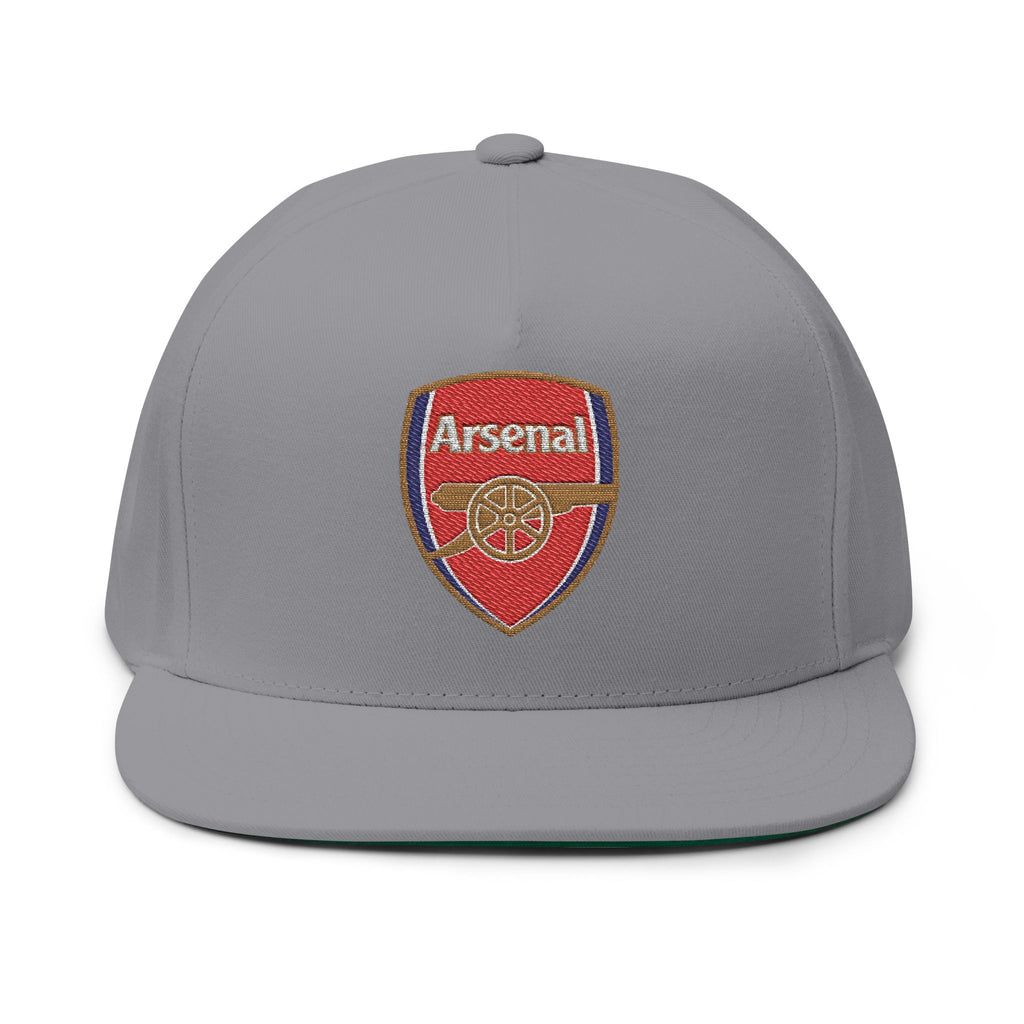 Arsenal Embroidered Flat Bill Cap  White Snapback Hat