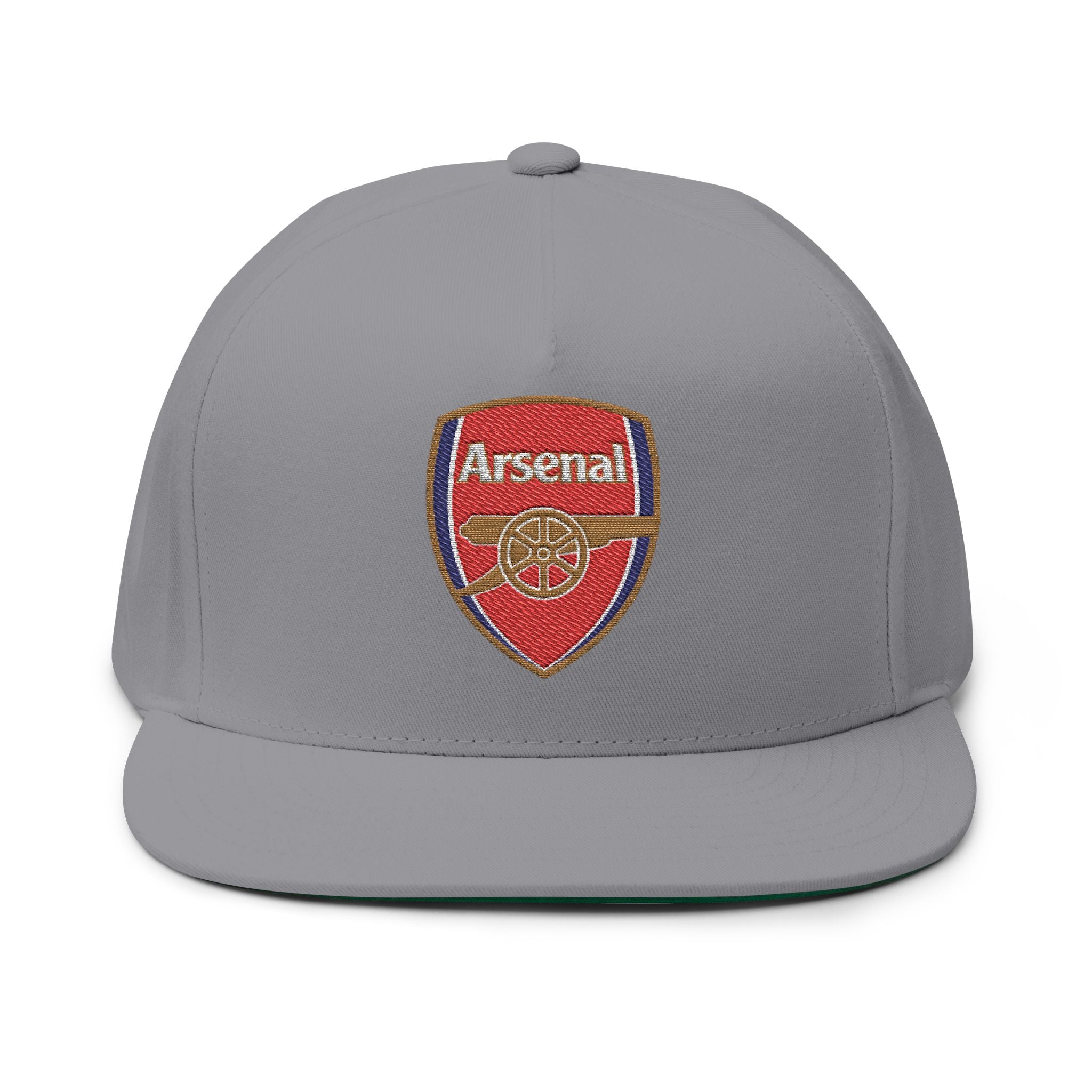 Arsenal Embroidered Flat Bill Cap  White Snapback Hat