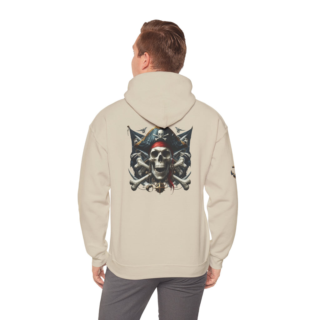 Pirate Skull Anchor Hoodie  Nautical Skull & Crossbones Pullover