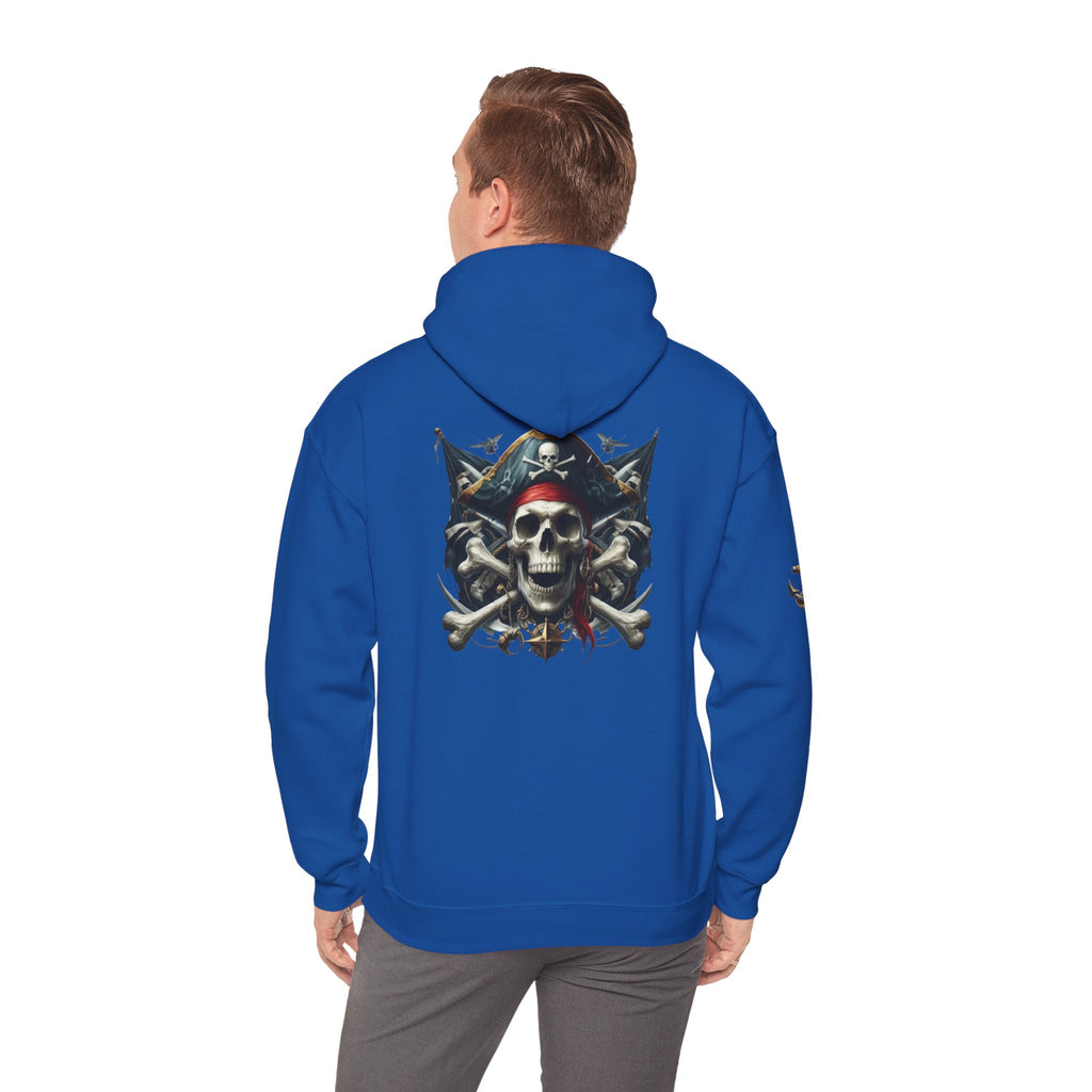 Pirate Skull Anchor Hoodie  Nautical Skull & Crossbones Pullover
