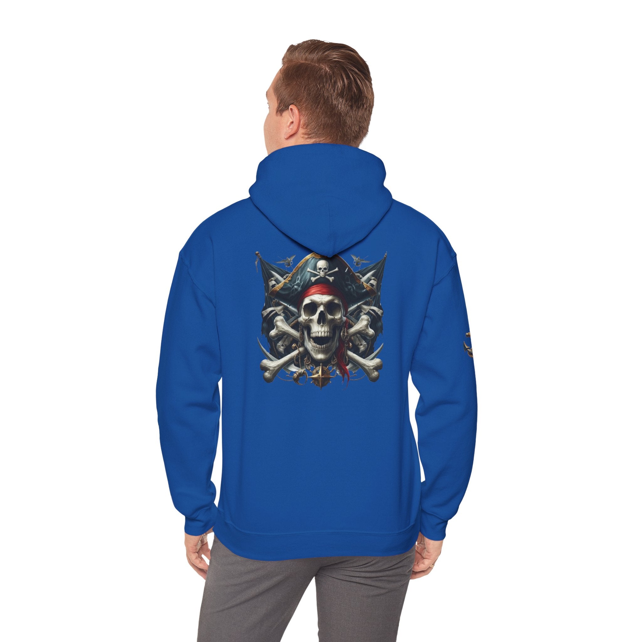 Pirate Skull Anchor Hoodie  Nautical Skull & Crossbones Pullover