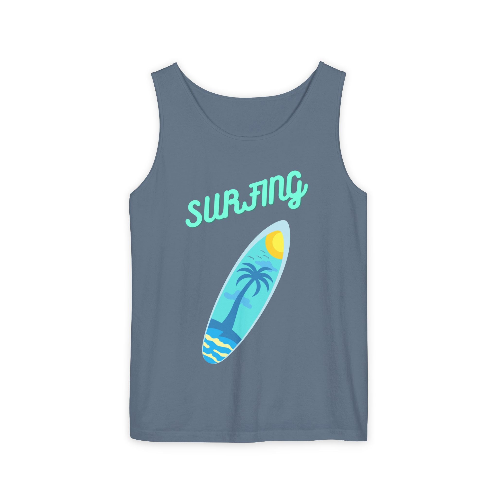 Surfing Graphic Tank Top Tropical Surfboard Beach Vibes