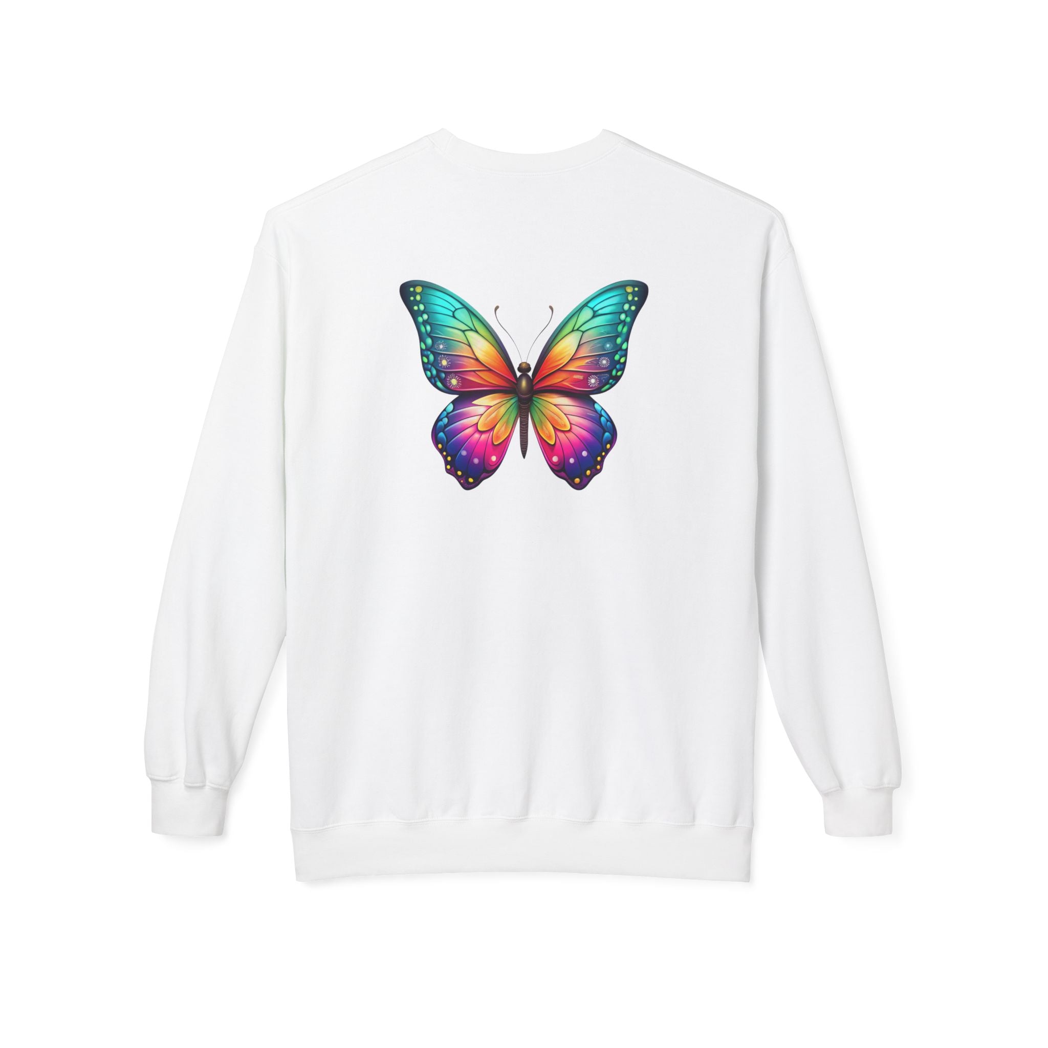Rainbow Butterfly Sweatshirt | Colorful Monarch Wing Graphic