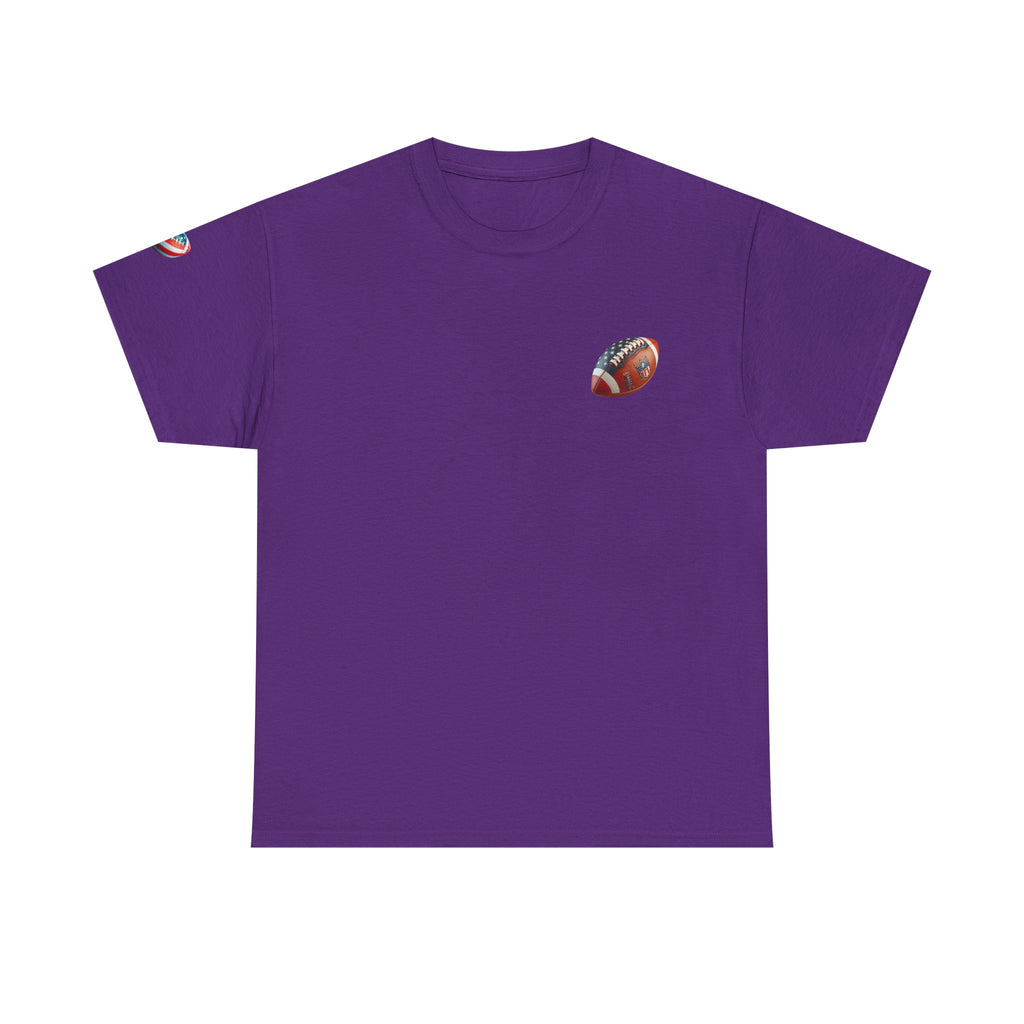 Skull Helmet Football Tee — Grunge Athletic Graphic T‑Shirt