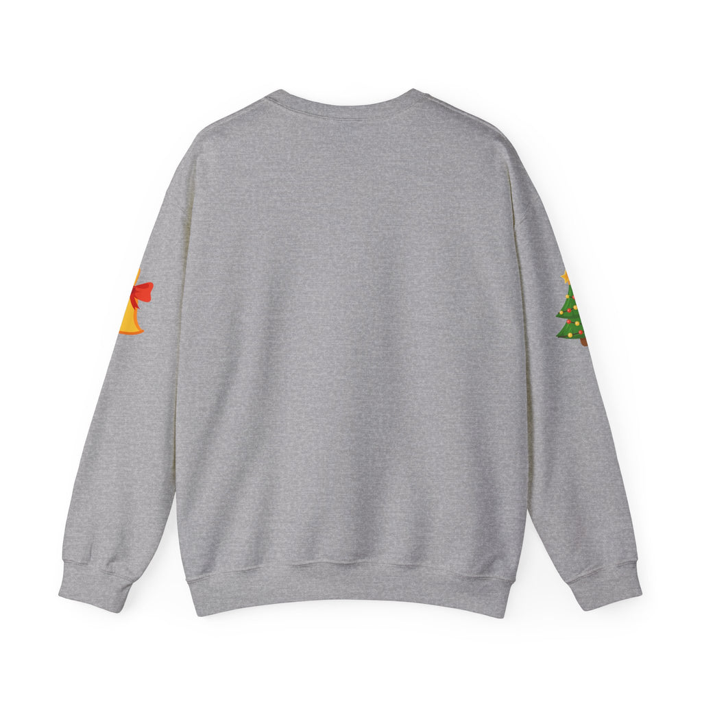 Merry Christmas script candy cane Sweatshirt | Christmas tree sleeve design