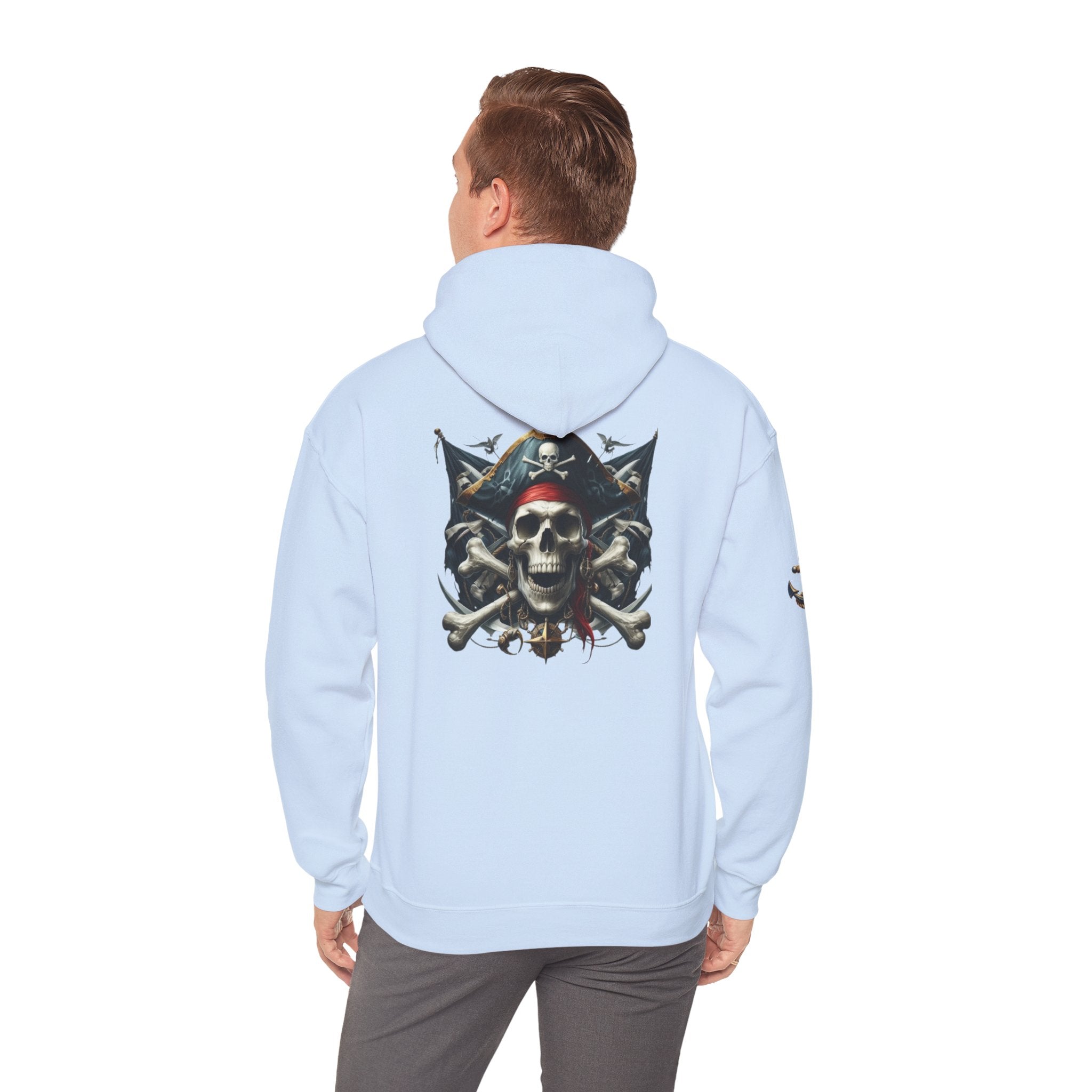 Pirate Skull Anchor Hoodie  Nautical Skull & Crossbones Pullover