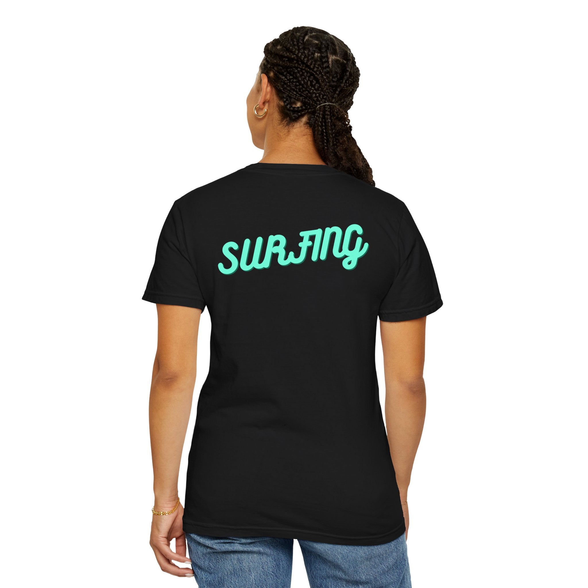 California Beach Surf T-Shirt  Retro Palm Trees & ‘SURFING’ Graphic