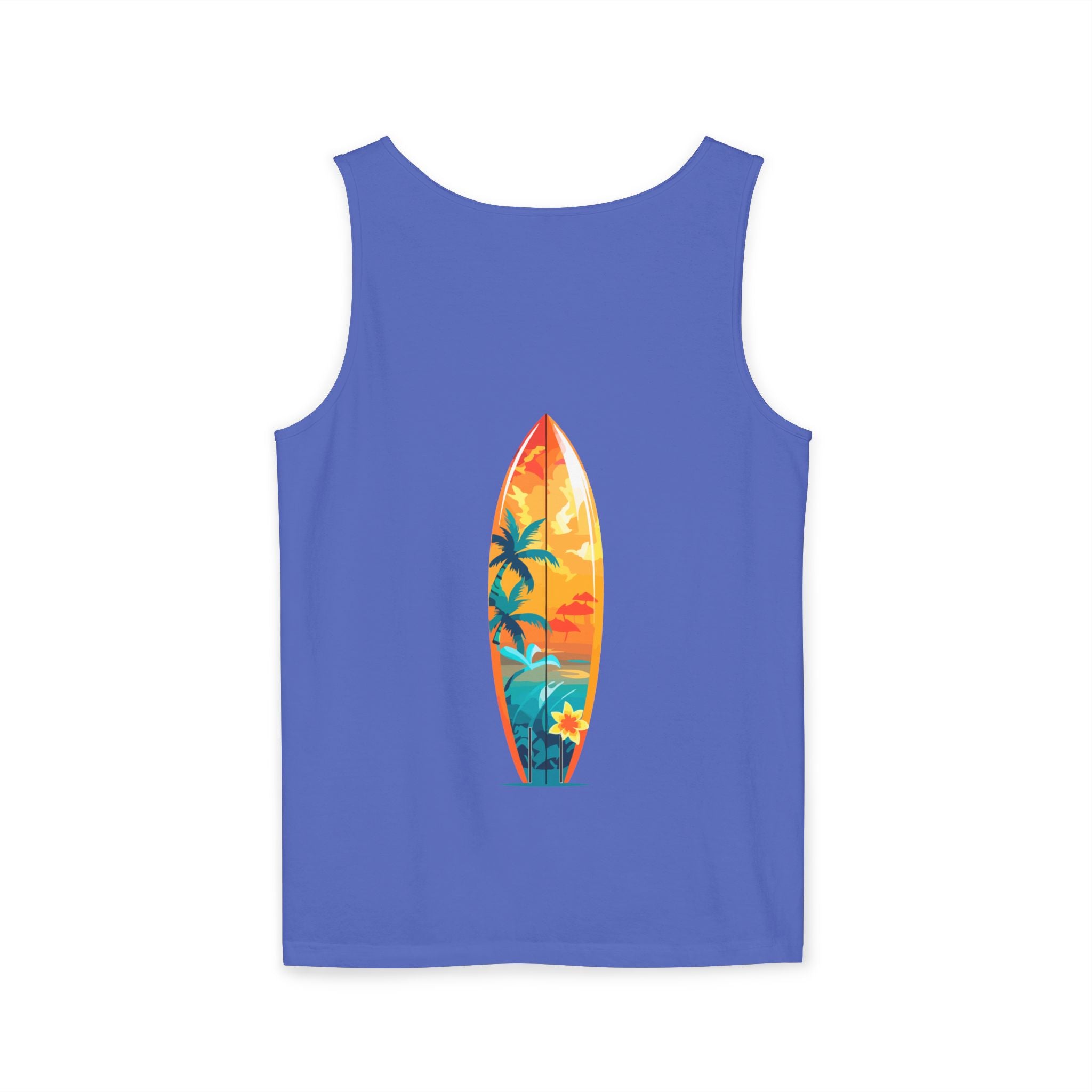California Paradise Palm Tank Top Retro Beach Sunset Graphic