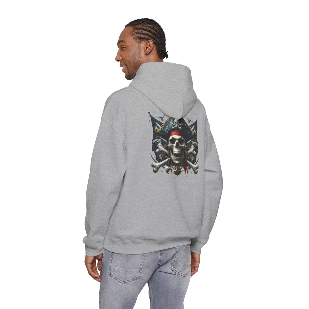 Pirate Skull Anchor Hoodie  Nautical Skull & Crossbones Pullover