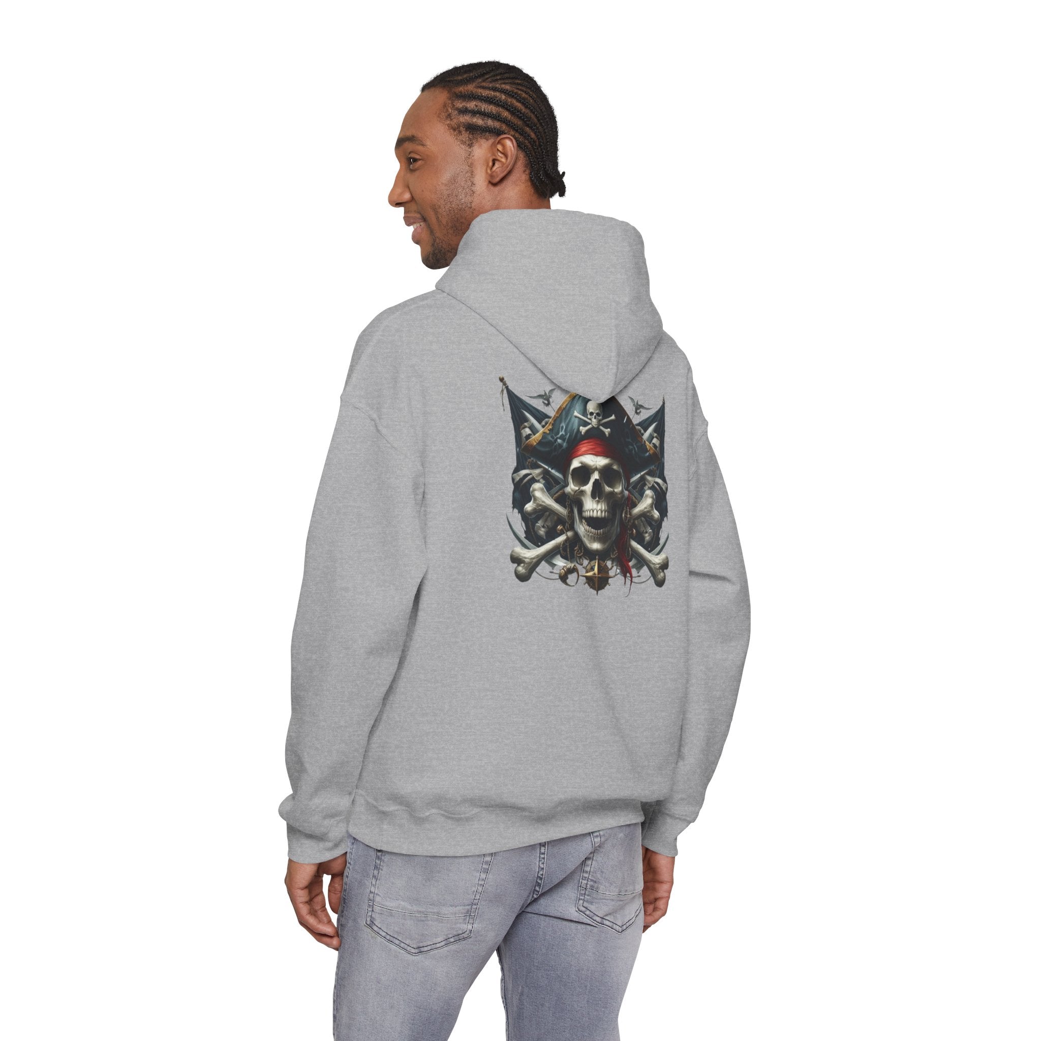 Pirate Skull Anchor Hoodie  Nautical Skull & Crossbones Pullover