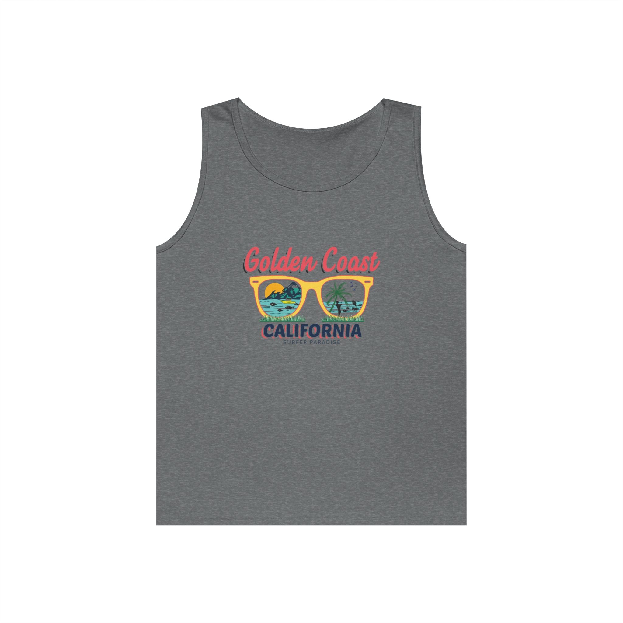 Golden Coast California Tank Top Vintage Beach Palm Graphic