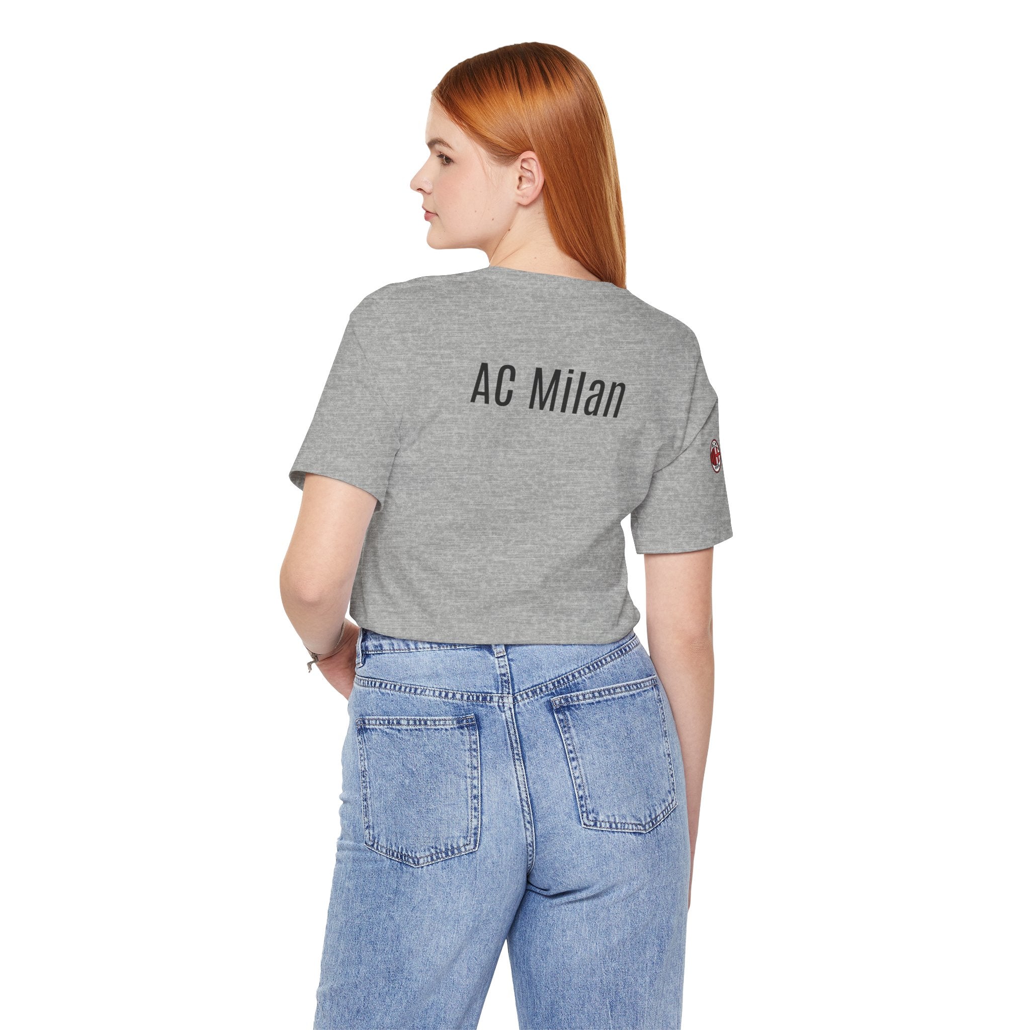 AC Milan Crest T-Shirt Minimal Soccer Tee with 'AC Milan' Back Print