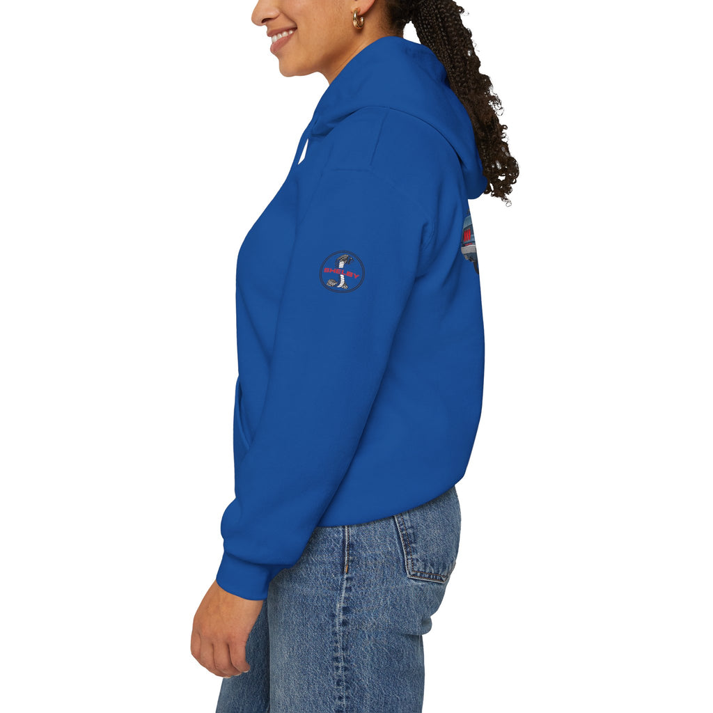 Classic Mustang Hoodie  Vintage Blue Pony Car Pullover