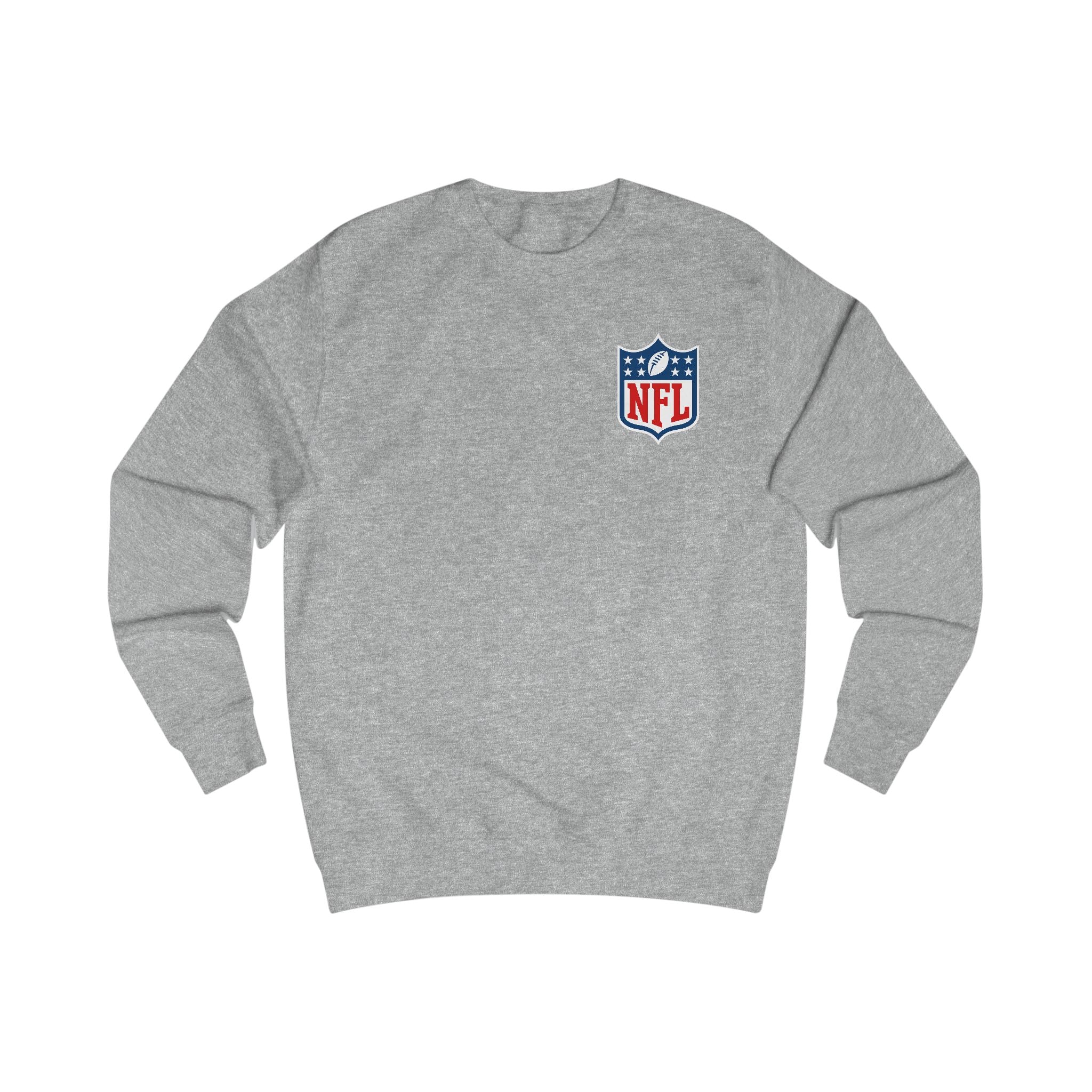 NFL Shield Logo Sweatshirt Small Chest Football Logo, White Crewneck