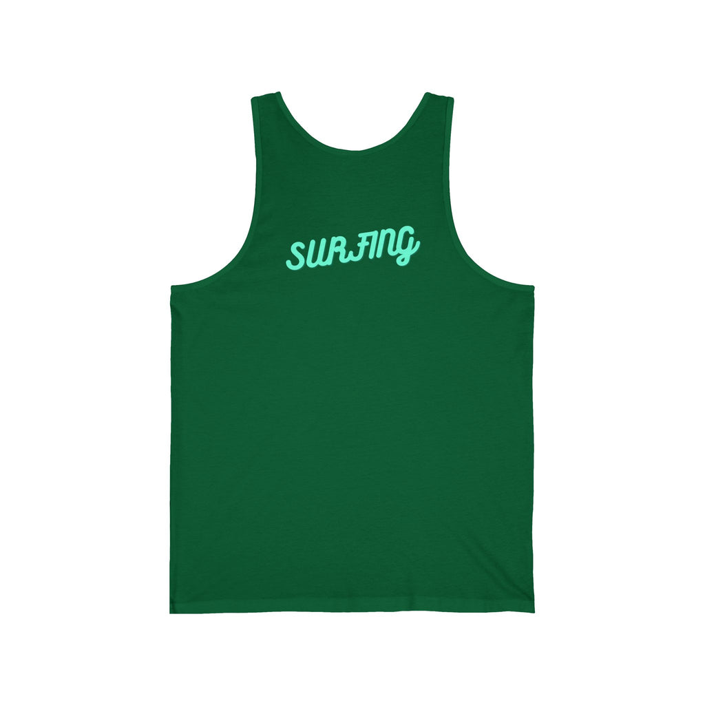 Surfboard Graphic Tank Top Tropical Sunset Surfing Design